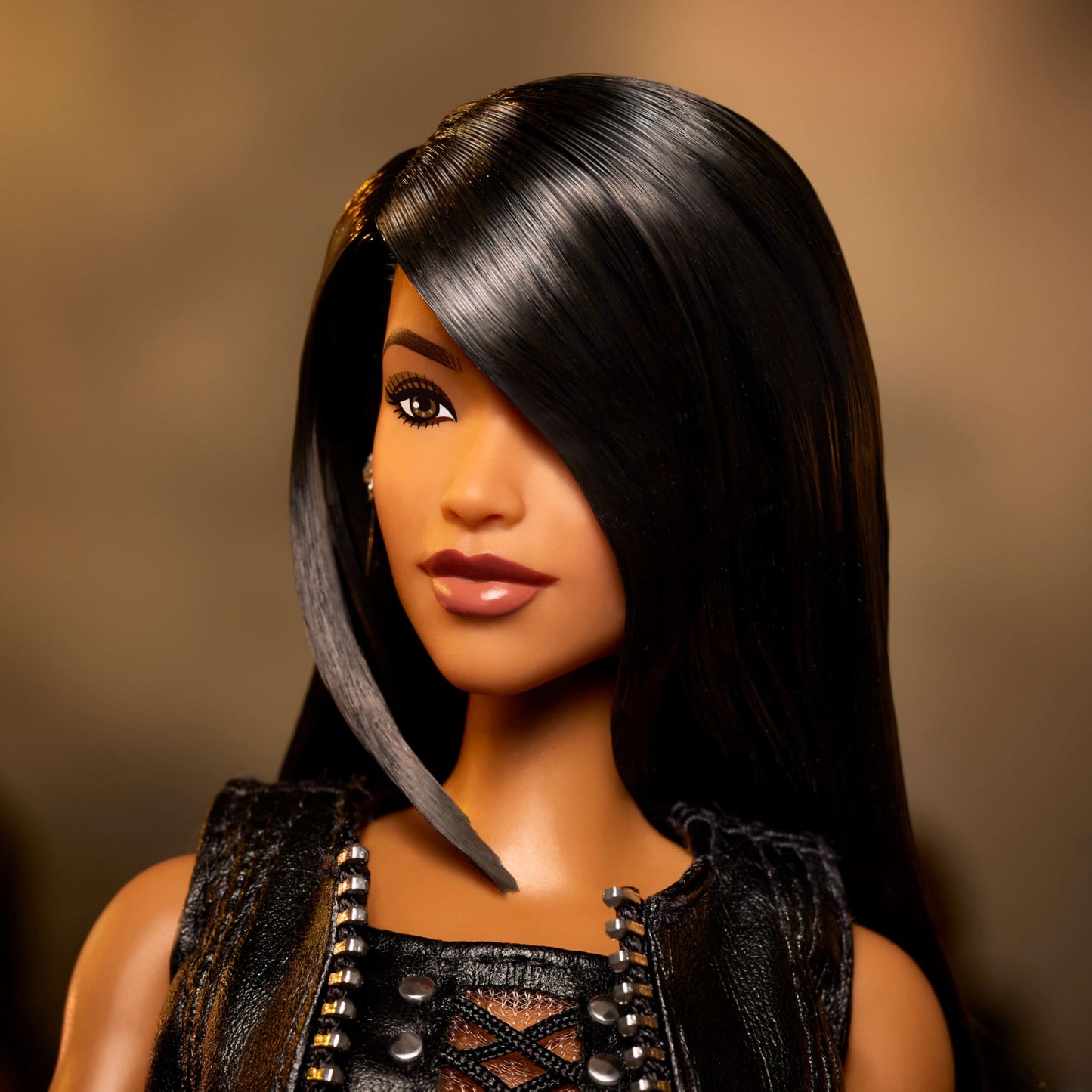 Barbie Signature Doll, Aaliyah Collectible in Black Faux Leather Outfit Inspired by ‘One in a Million Music’ Video