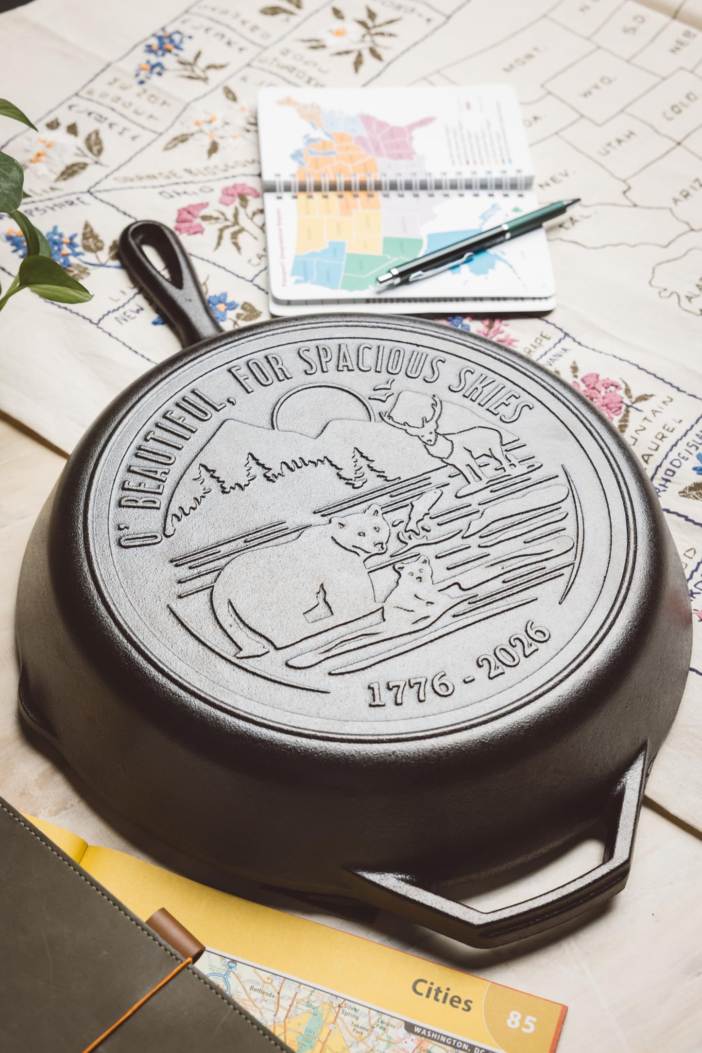 12 Inch Seasoned Cast Iron Skillet with 250th Anniversary Logo