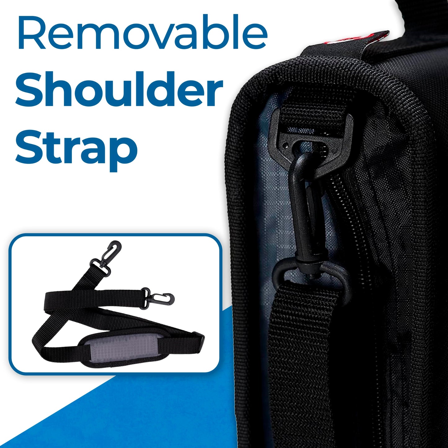 Case-it Universal Zipper Binder | 2-Inch O-Rings, 13-Inch Laptop/Tablet Padded Pocket, 400 Sheet Capacity, Multiple Storage Pockets & Shoulder Strap | School & Office Organizer | LT-007 Jet Black