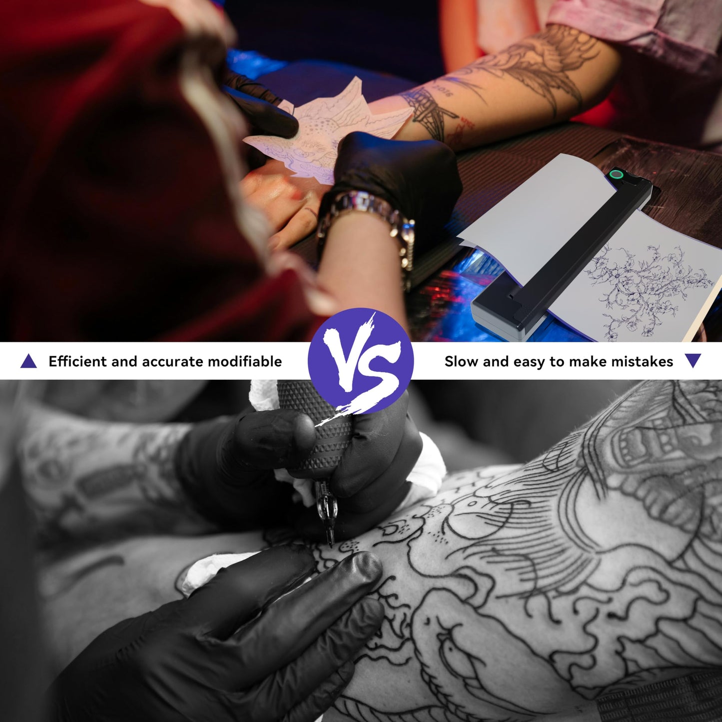 PeriPage P90 Wireless Tattoo Printer,Thermal Tattoo Machine with Tattoo Stencil Paper,Portable Tattoo Printer Compatible with Phone,Pad & PC