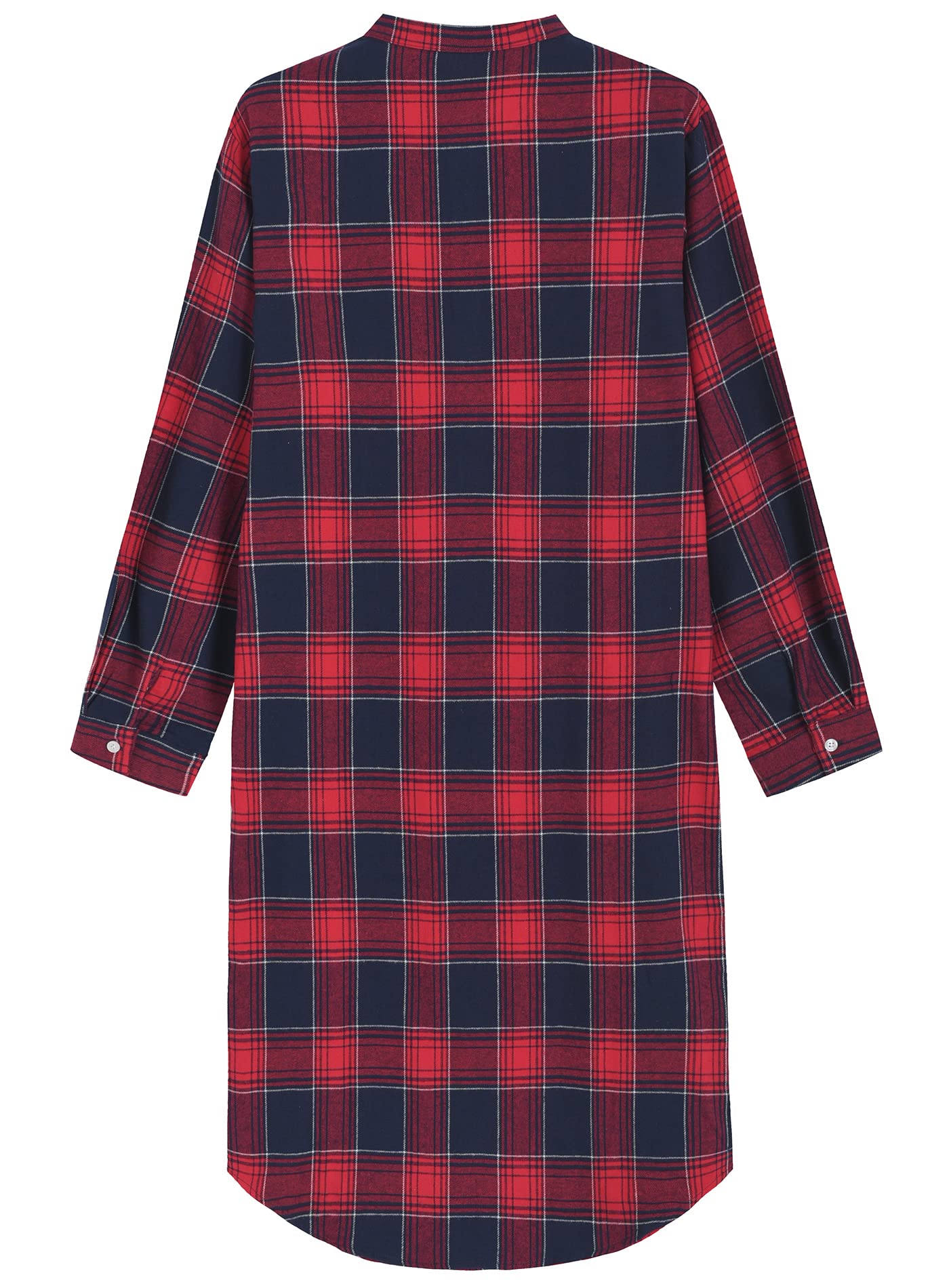 Latuza Men's Long Sleeves Cotton Flannel Nightshirt Nightgown, Red, X-Large
