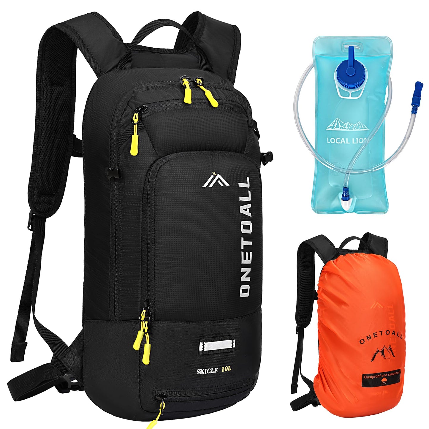 ONETOALL Hydration Backpack with 2L Water Bladder, Water Backpacks for Men Women, Lightweight Hiking Daypack