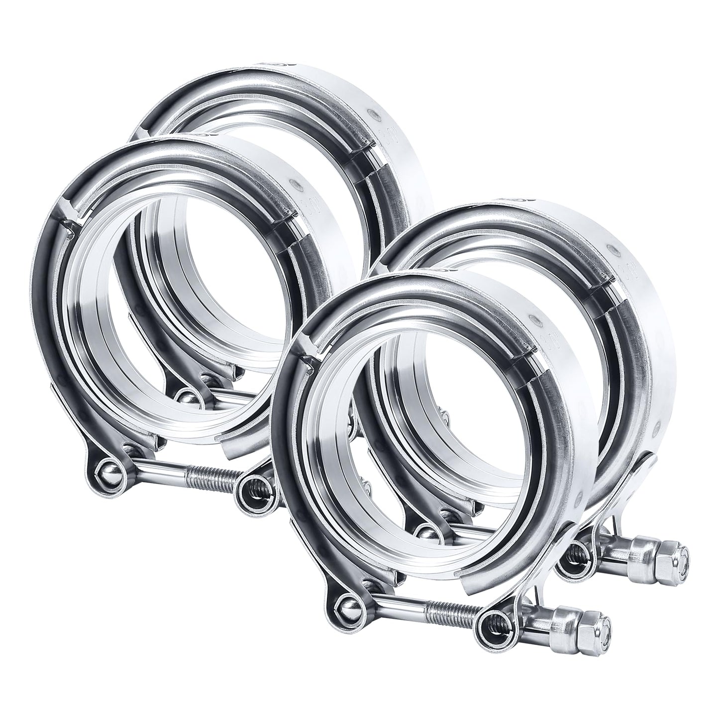 EVIL ENERGY 3.0 Inch V Band Clamp with Flange Male Female Stainless Steel 2Pcs, 3.0inch- 2pcs