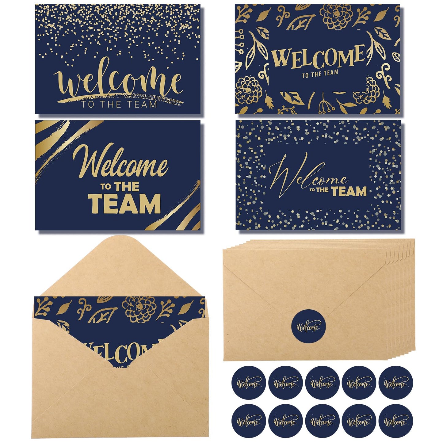 Jetec 72 Sets 4 x 6 Welcome to The Team Gift Cards Welcome to The Team Cards with Envelopes and Stickers Inside Greeting Card Thank You Gifts for New Hire Employees Staff Coworker