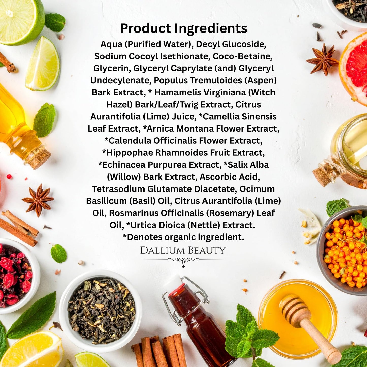 CocoLime Revitalizing Cleanser – Made in Canada Gentle Citrus Gel Cleanser for Dry & Sensitive Skin | Botanical Extracts | Non-Irritating | Dallium Beauty