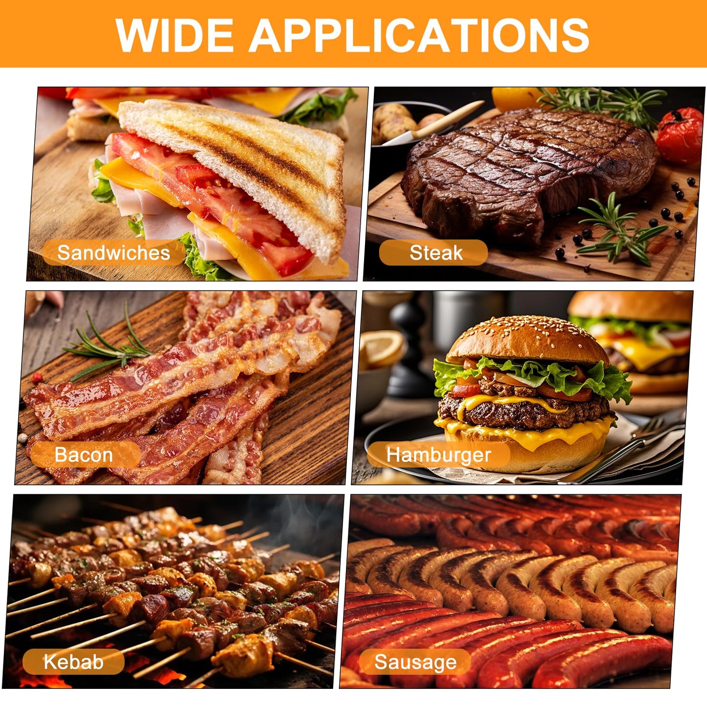 9PCS Smash Burger Press Kit - Burger Mold,50 Patty Papers,2PCS Cast Iron Burger Presses,Sauce Brushes,Grill Spatula,Spice Shaker,Egg Rings,Gloves - Non Stick Burger Press Set for Grill and Griddle