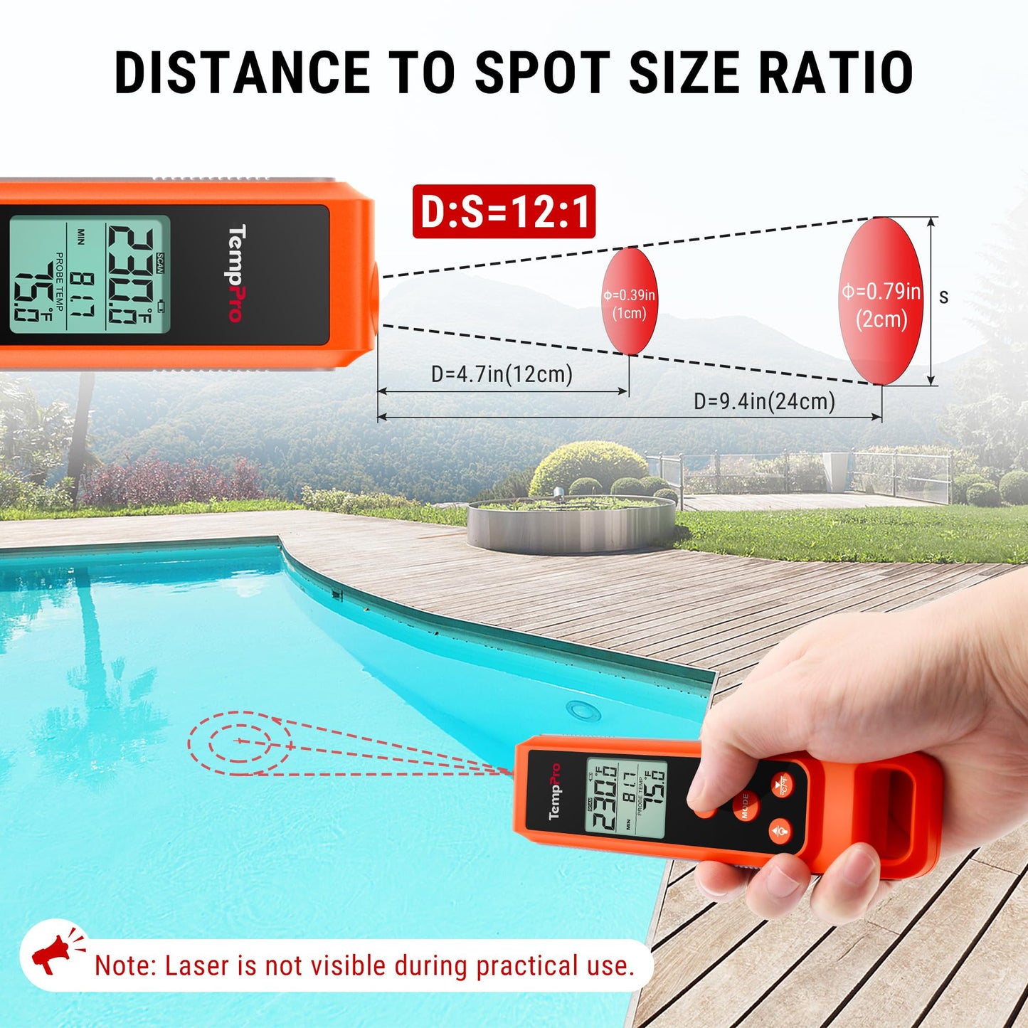 TempPro TP420 2-in-1 Instant Read Thermometer for Cooking, Infrared Thermometer Cooking Thermometer, Non-Contact Laser Meat Thermometer for Griddle Grill Pizza Oven HVAC Pool (Previously ThermoPro)