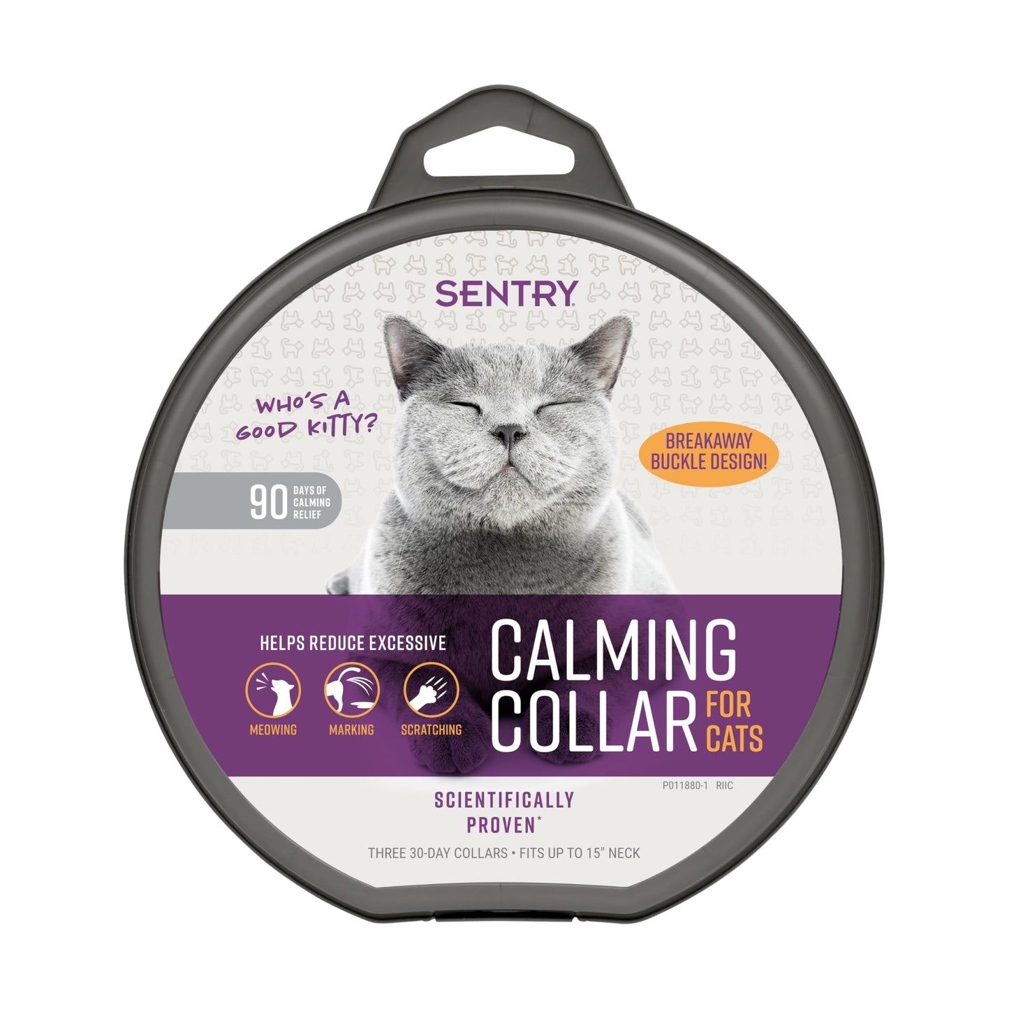 SENTRY PET Care Sentry Calming Collar for Cats, Long-Lasting Pheromone Collar Helps Calm Cats for 30 Days, Reduces Stress, Helps Calm Cats from Anxiety, Loud Noises, and Separation, 3 Count
