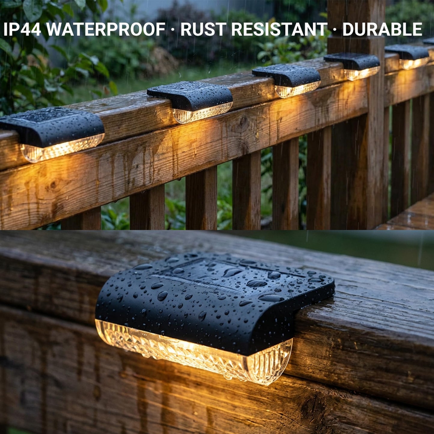 16Pack Solar Lights Outdoor Stair, Waterproof Solar Power Stair Lights Outdoor for Garden, Fence, Yard, Deck and Pathway(3000K Warm White)