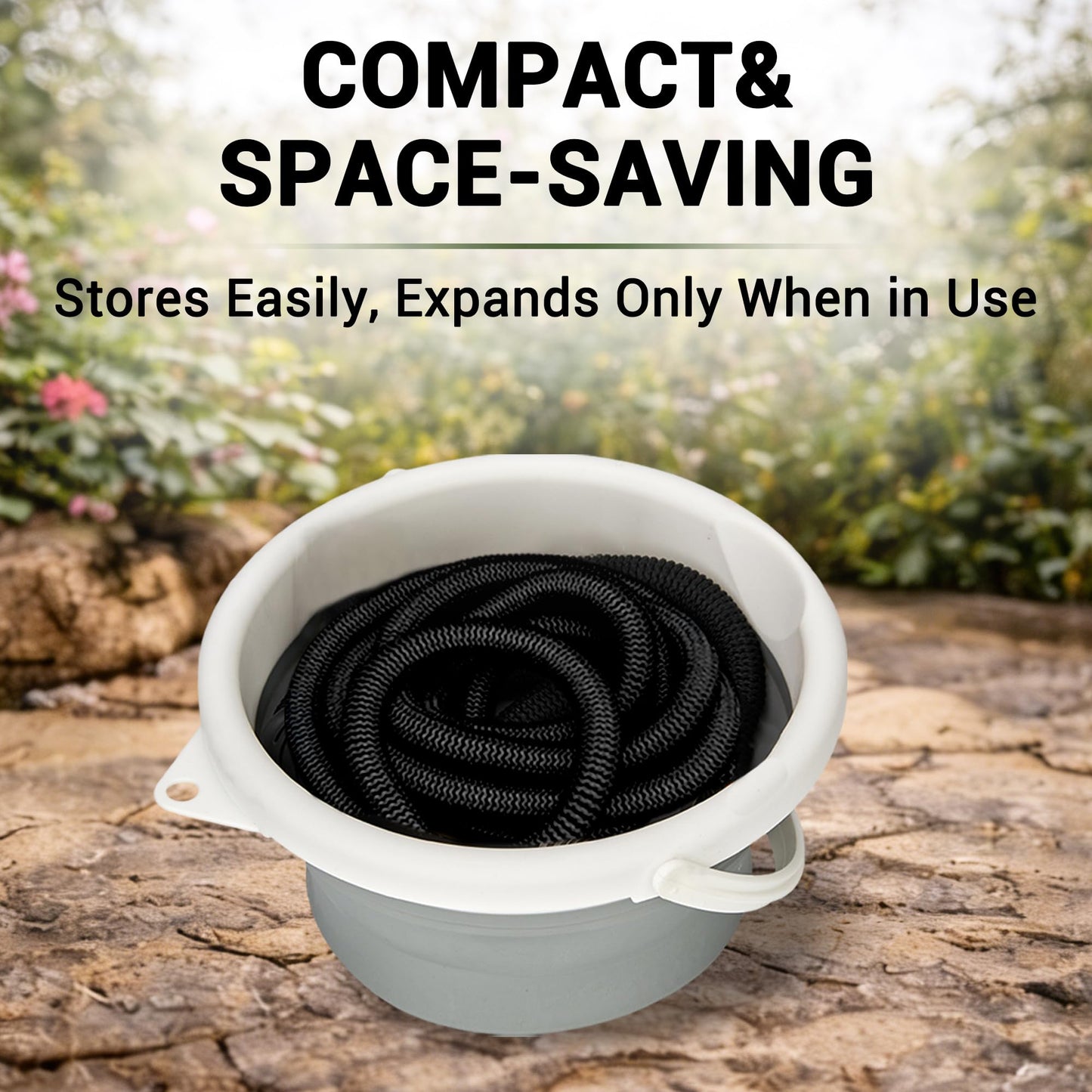 100 FT Expandable Garden Hose – Extra Long Retractable Hose for Large Yards & Driveways, No Kink Flexible Water Hose with Heavy-Duty Latex Core & Brass Fittings