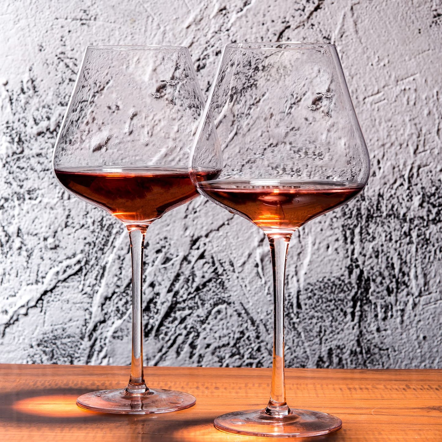 Hand Blown Red Wine Glasses Set of 4 – 23 oz Burgundy Wine Glasses with Long Stem – Lead-Free Premium Crystal Wine Glass – Unique Gift for Wedding, Anniversary, Mother’s Day – Clear