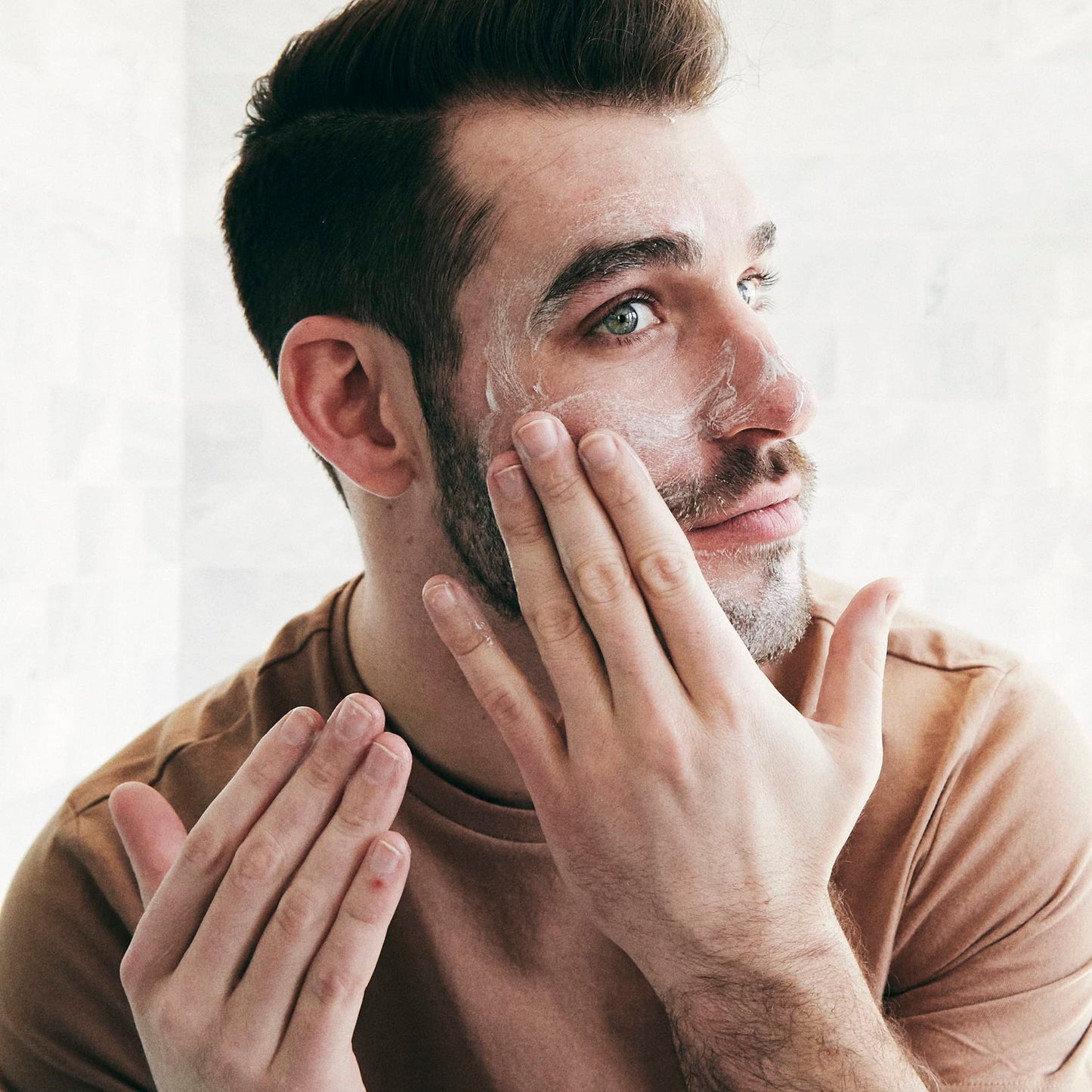 Brickell Men's Daily Essential Face Moisturizer for Men, Natural and Organic Fast-Absorbing Face Lotion with Hyaluronic Acid, Green Tea, and Jojoba