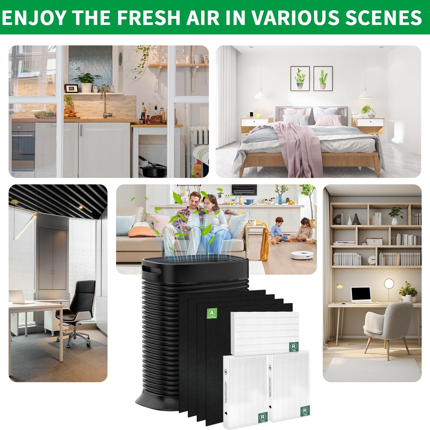 HPA300 True HEPA Replacement Filter R, HRF-R3 Compatible with Honeywell Air Purifier HPA300 Series, HPA300, HPA304, HPA8350, HPA300VP, HPA3300b, HPA5300, Pack of 3 HEPA R + 4 Pre Filters A HRF-AP1