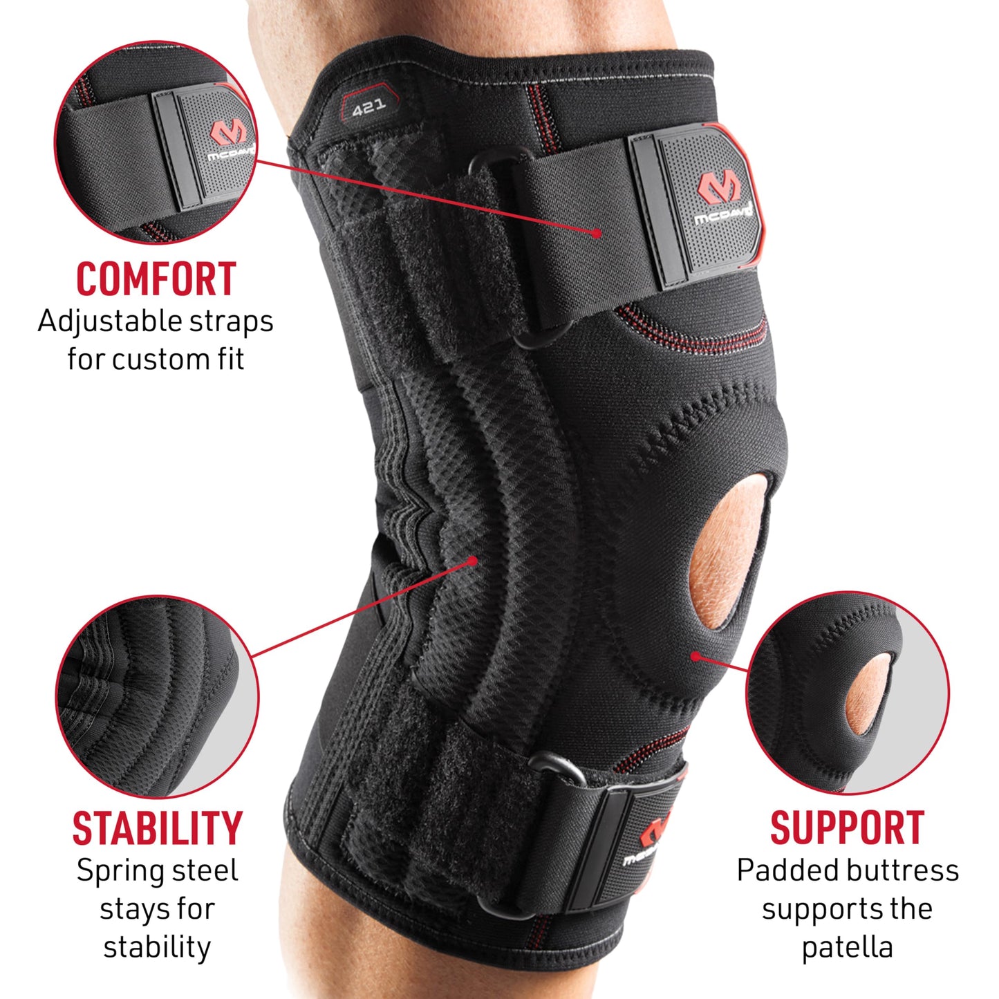 McDavid Patella Knee Support (Black, Large)