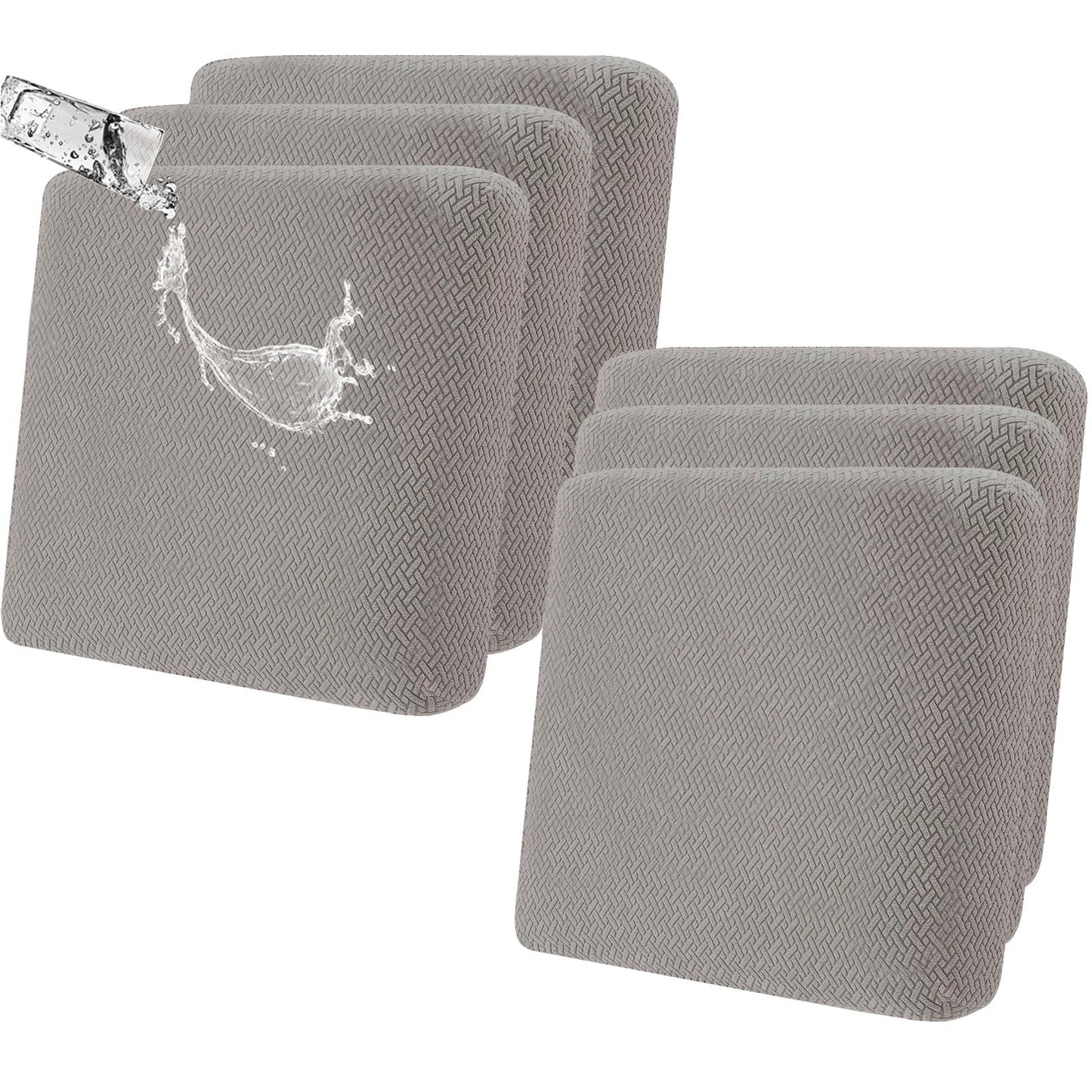 Outdoor Waterproof Couch Cushion Covers, Stretch Individual Patio Chair Cushion Outdoor Seat Cushion Pad Replacement Sofa Cushion Protector Sofa Slipcover (Tauqe, 6Pcs)