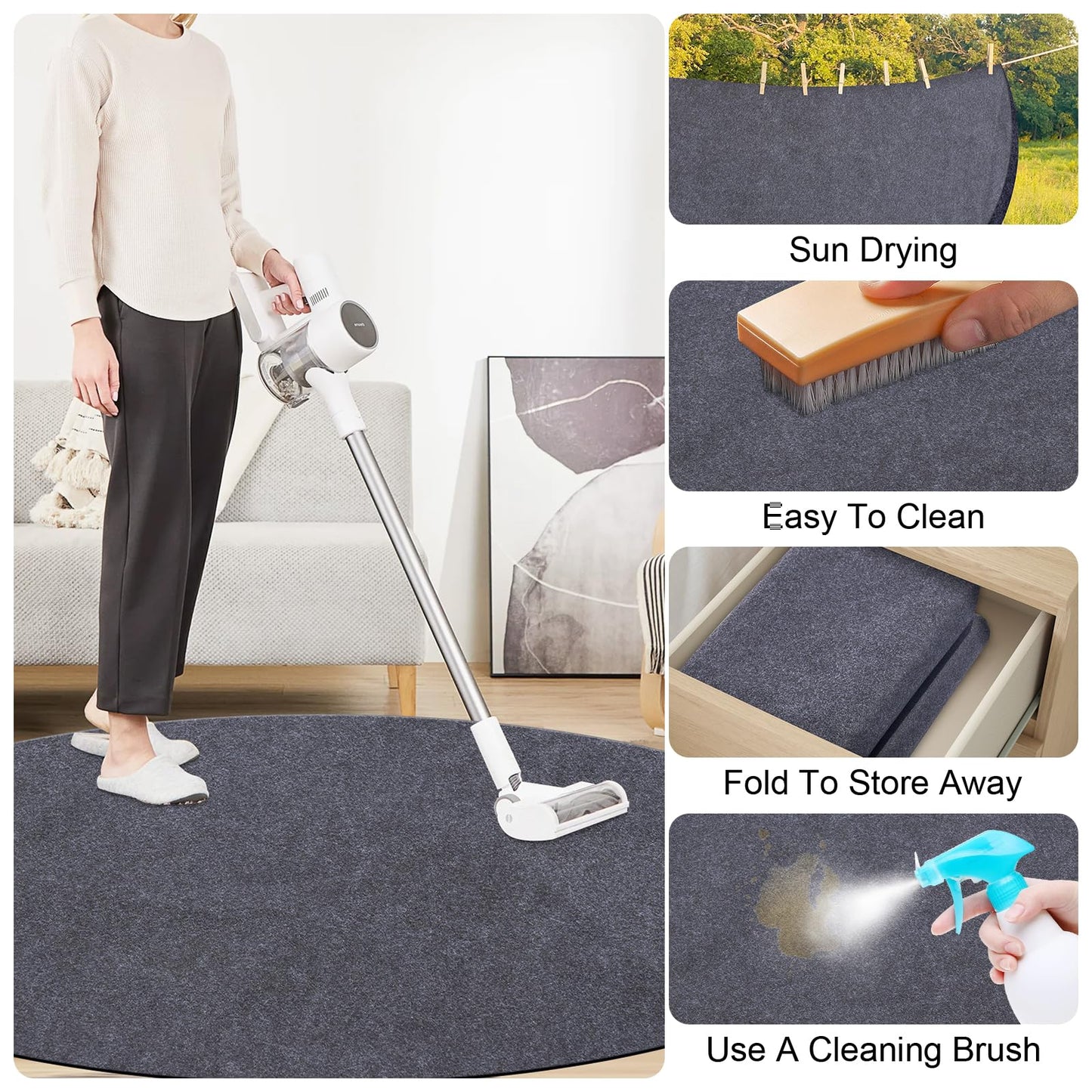 ALYCLIP 100 Inch Round Mat for Inflatable Hot Tub Outdoor Pad Waterproof Spa Pool Ground Base Flooring Protector Slip-Proof Backing for Protect Hot Tub Pool from Wear