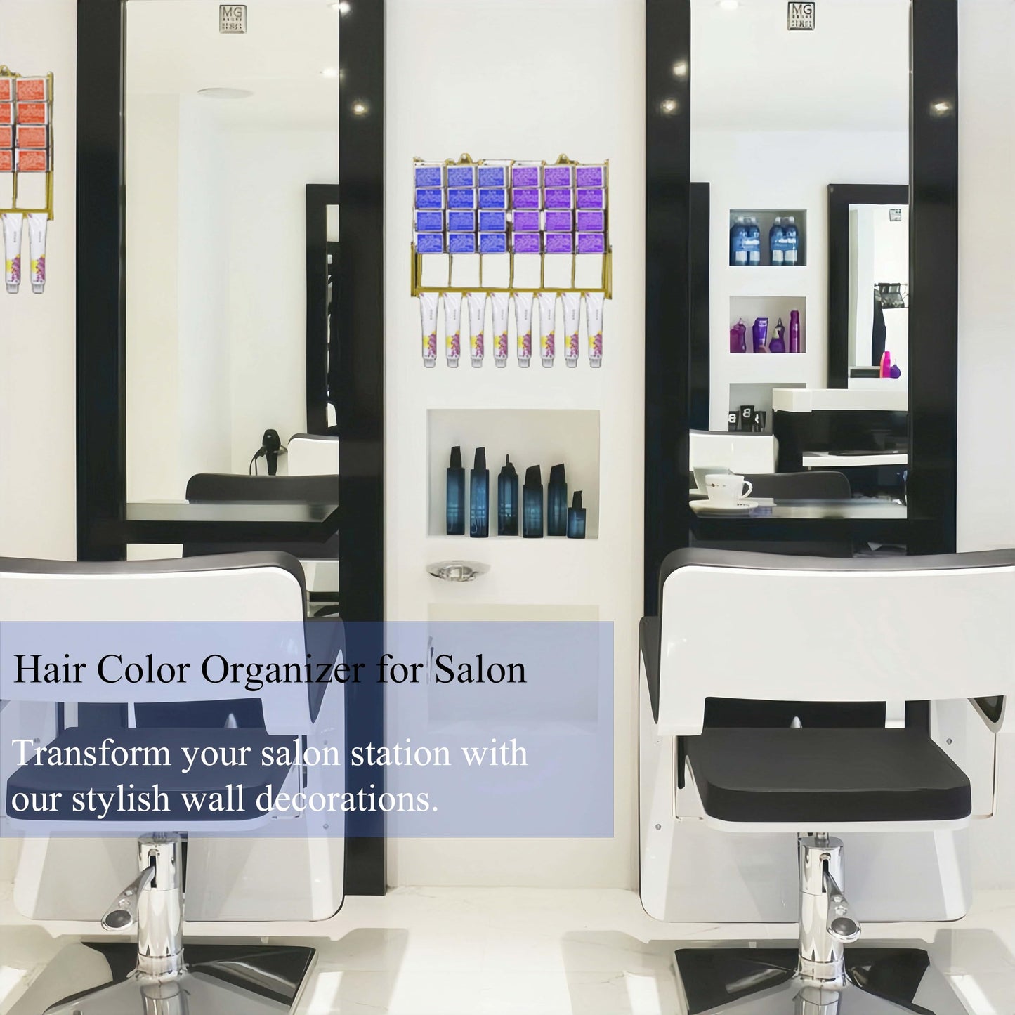 Hair Color Organizer for Salon - 2 PCS Metal Hair dye Tube Racks Storage Wall Mounted Cabinet Available