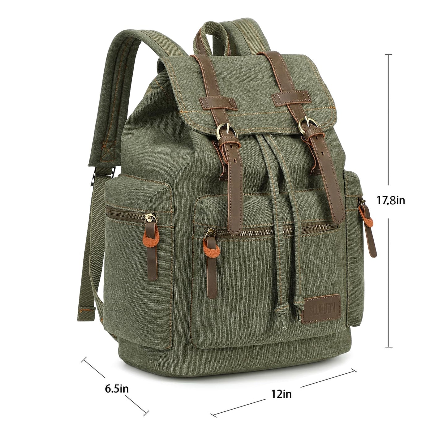Vintage Canvas Backpacks Mens Rucksacks Casual Canvas Bags (Green)