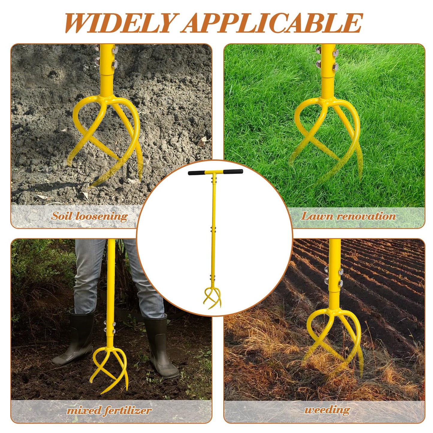 BARAYSTUS Garden Hand Tiller Garden Claw Twist Tiller Cultivator Tiller Soil Lossener Lawn Aerator Areator Loosen, Rototiller, Garden Bed and Plant Box Cultivator, Garden Tools.