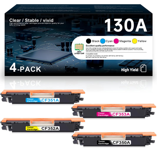 130A Toner Cartridges 4-Pack High Yield Replacement fo hp Color Laserjet pro MFP M177fw M176n M177 M176 Printer