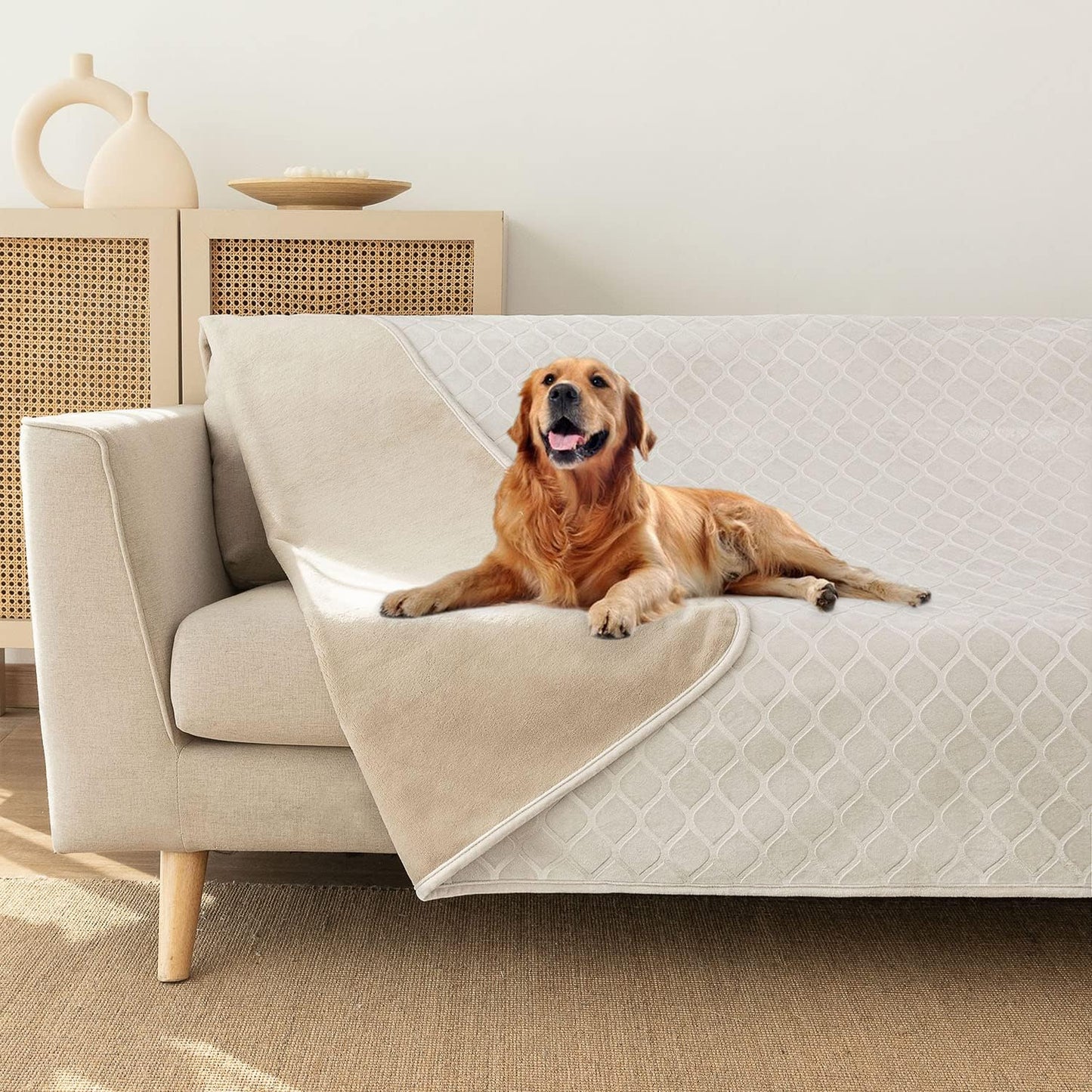 fuguitex Waterproof Dog Blanket Bed Cover Dog Crystal Velvet Moroccan Fuzzy Cozy Plush Pet Blanket Throw Blanket for Couch Sofa
