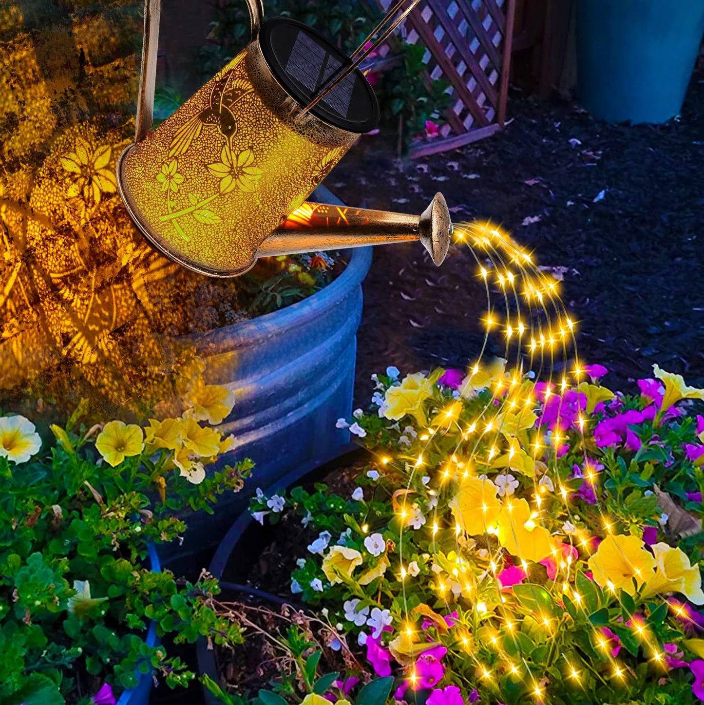 Solar Watering Can Lights, Hummingbird Gifts for Mothers Day Women Mom Grandma Birthday, Waterproof Outdoor Garden Decor Large Hanging Solar Lanterns Garden Lights for Porch Yard Flowerbed Pathway