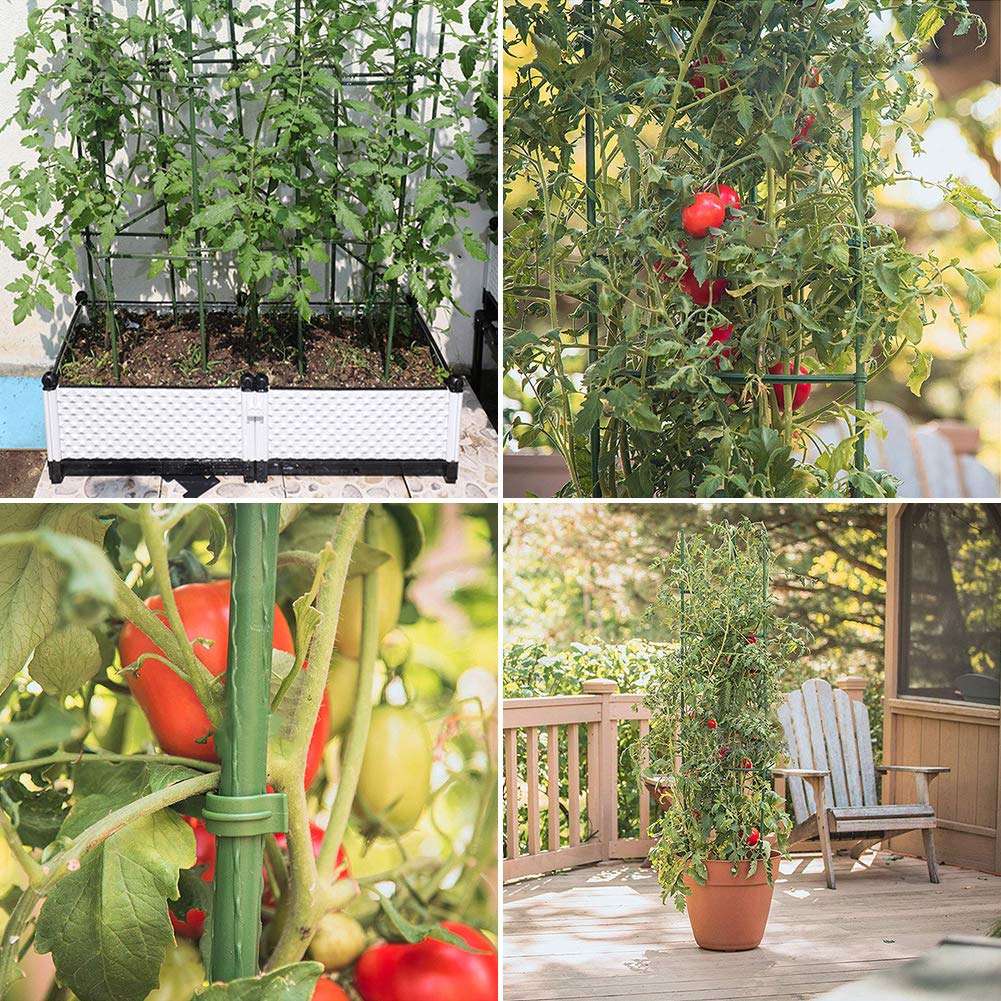 flowlamp Tomato Cages Supports, 4 Pack Plant Support Deformable Assembled Cucumber Trellis, Up to 48IN Multi-Functional Tomatoes Cage Garden Trellis for Climbing Plants Outdoor
