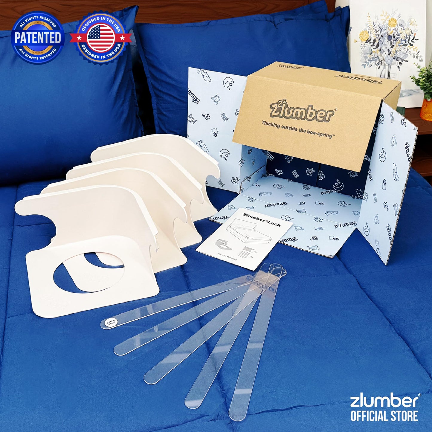 ZlumberLock Bed Sheet Holder - Sheet Holders for Corners with Heavy-Duty Mattress Straps - Fitted Sheet Holder, Universal Fit, Easy One-Time Installation
