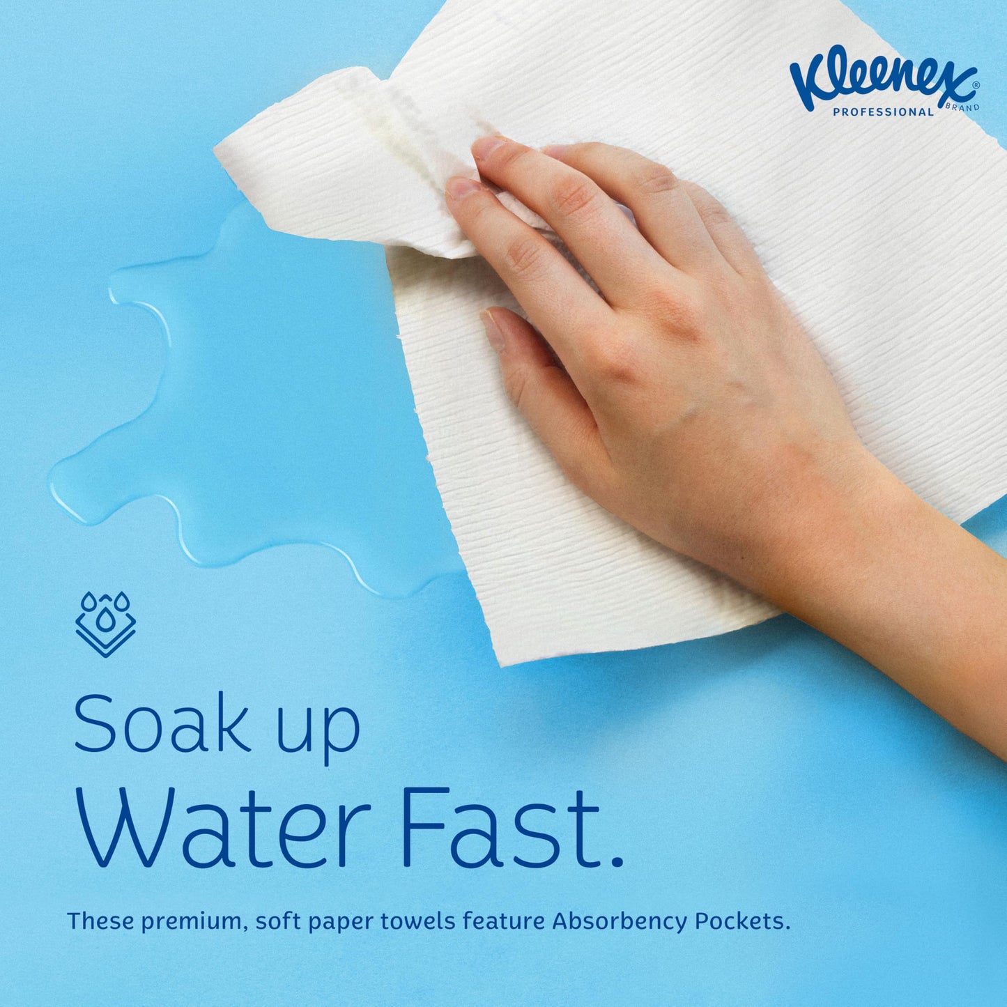 Kleenex Professional Universal Multifold Paper Towels, Bulk (02046), Absorbency Pockets, 9.2" x 9.4" Towel, White (150 Sheets/Pack, 8 Packs/Case, 1,200 Sheet Total)