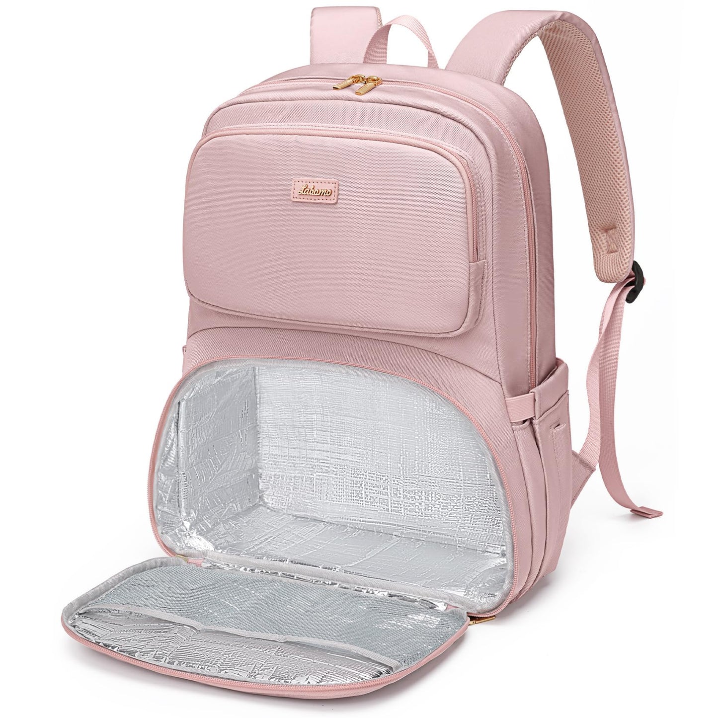 LABOMO Lunch Backpack for Women Men, 16 Inch Laptop Backpack with Lunch Compartment, Water Resistant Lunchbox Back Pack Meal Prep Cooler Bags Insulated for Nurse Work Teacher Travel