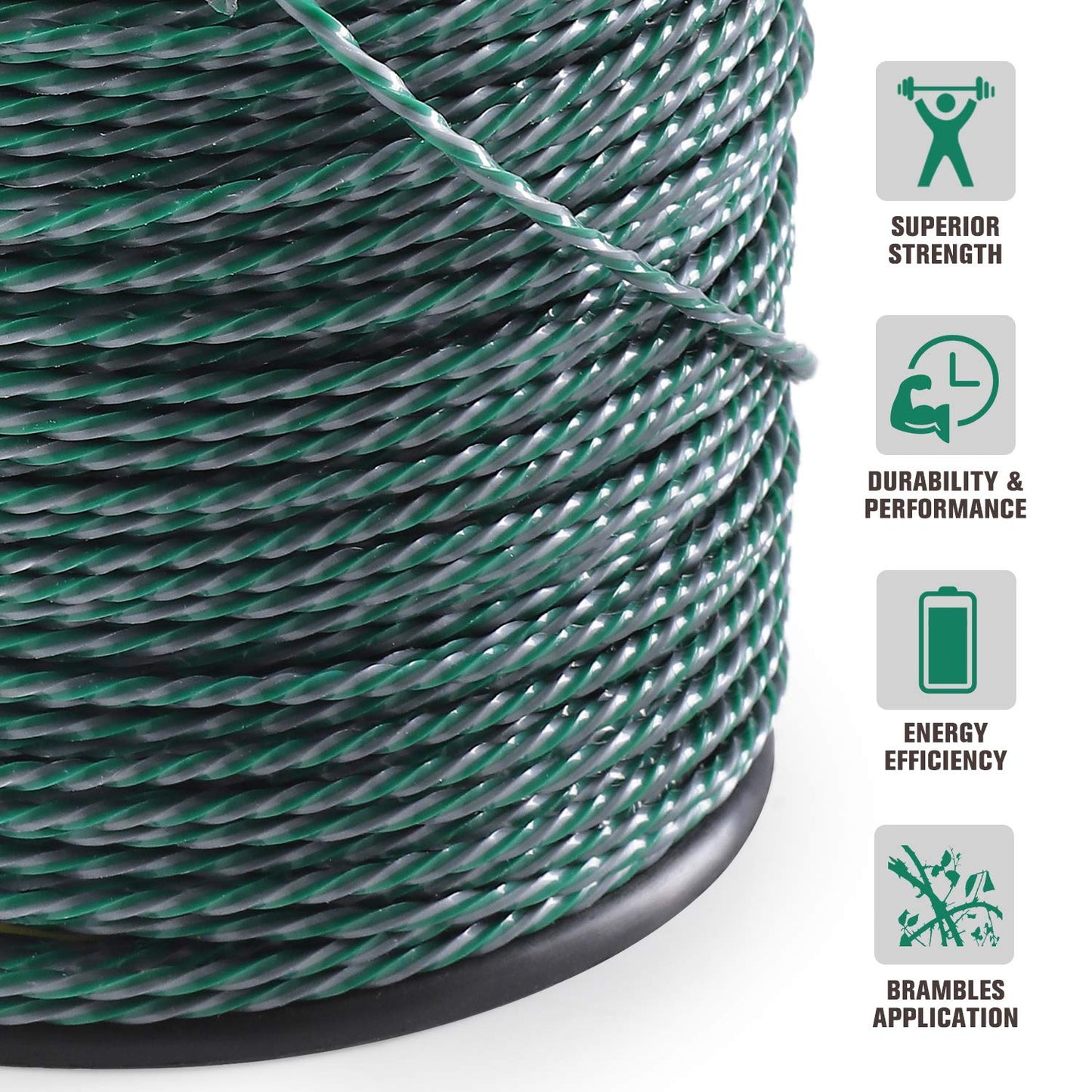 A ANLEOLIFE 3-Pound Heavy Duty Twisted .095-inch-by-1181-ft Dual Core String Spiral Trimmer Line Spool,with Built-in Line Cutter