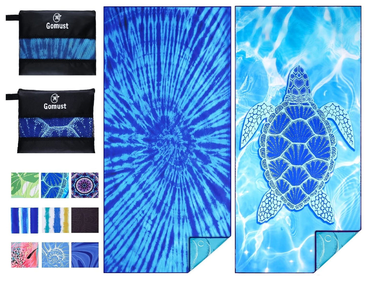 2 Pack Lightweight Thin Beach Towel Oversized 71"x32" Big Extra Large Microfiber Sand Free Towels Quick Dry for Swim Travel Camping Sports Beach Accessories Vacation Essential Gift