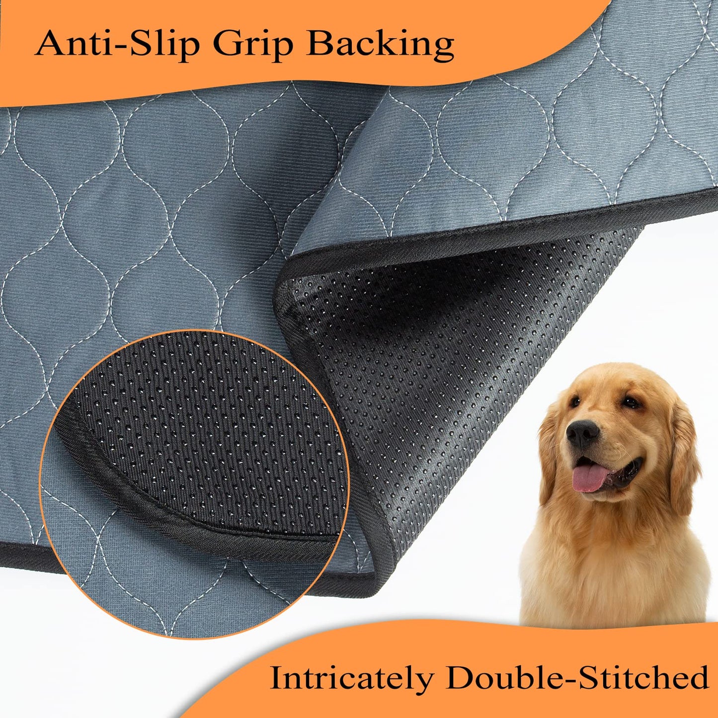 Bunlitent Washable Pee Pads for Dogs 3 Pack, 36x72, Reusable Puppy Pads, Dog Training Pads with Quick Dry, Anti-Slip Dog Cat Pee Pads, Whelping Pads, Potty Pad.