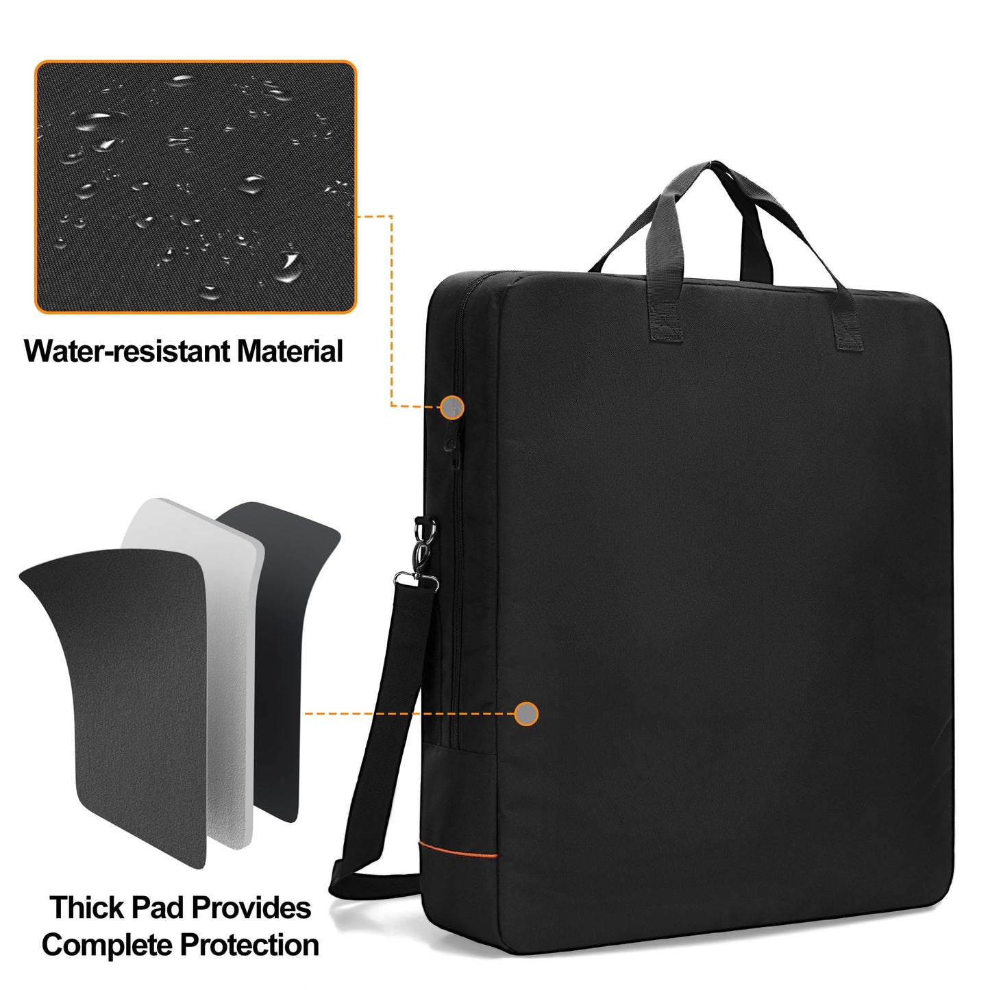 HODRANT Solar Panel Storage Bag with Bright Lining, Travel Solar Panel Carrying Case Compatible with Jackery SolarSaga 100W 100X 200W, Padded Carrier Organizer Compatible with Renogy 100W