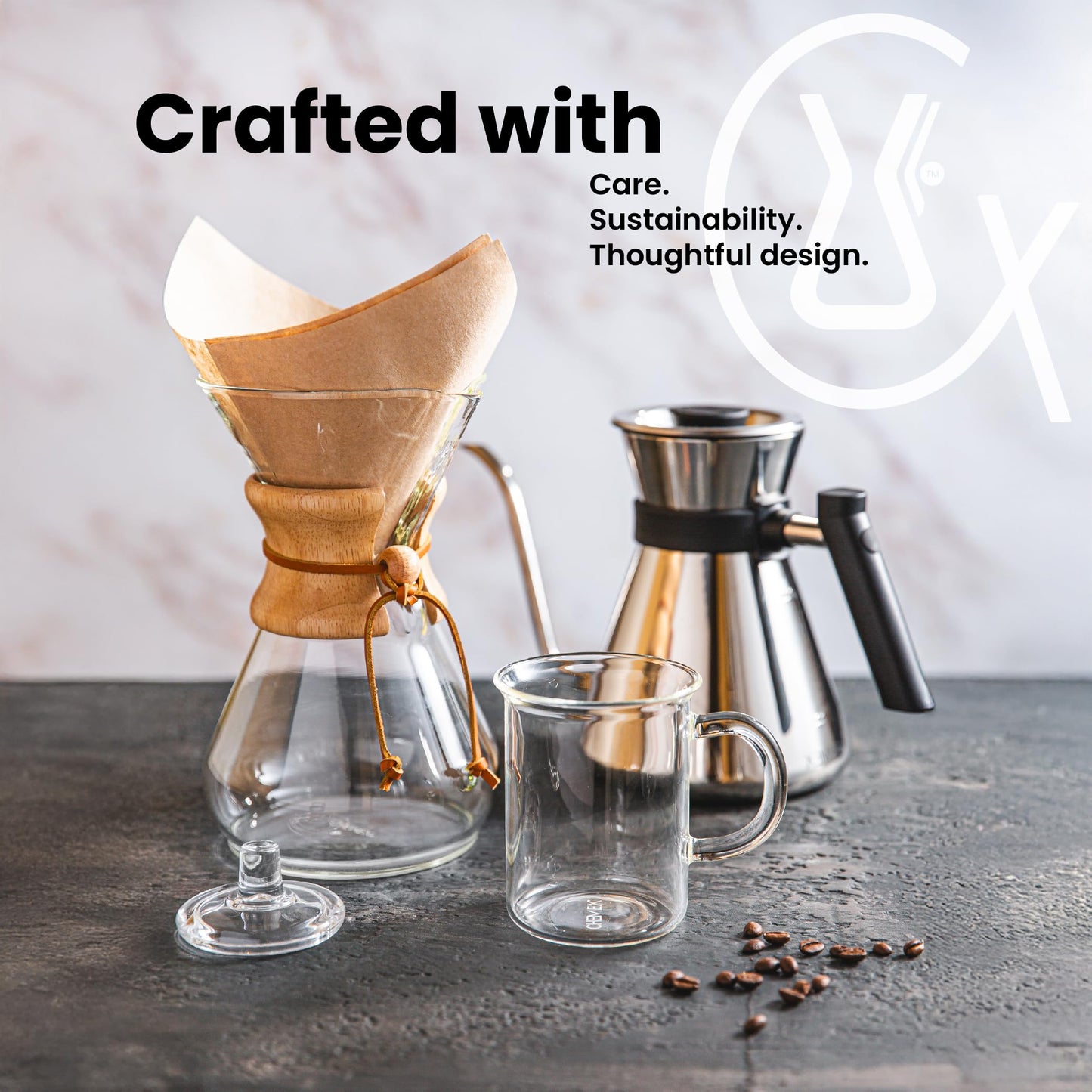 Chemex Pour-Over Glass Coffeemaker - Glass Handle Series - 6-Cup - Exclusive Packaging