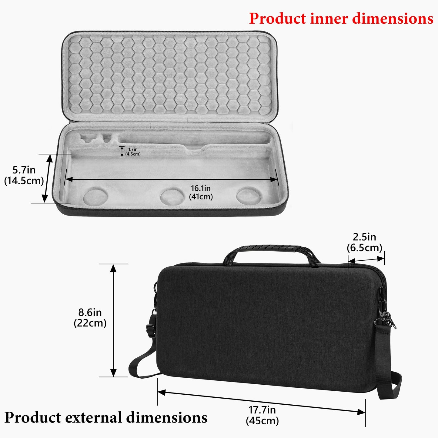 Geekria 96% Keyboard Hard Shell Case, Travel Carrying Bag, Compatible with Logitech Alto Keys K98M, Keychron Q5 Pro, EPOMAKER Galaxy100 / TH99, Aula F99 PRO, RK Royal KLUDGE S98