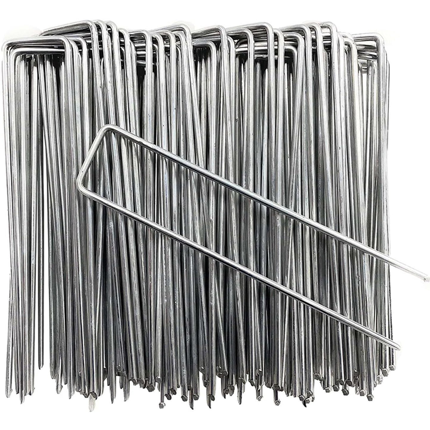 200 Pack Garden Stakes U-Shaped Tent Stakes, Galvanized Landscape Staples, 6 inch Ground Stakes for Landscaping Securing Weed Barrier Fabric, Irrigation Tubing, Holding Fence, Tarpaulin