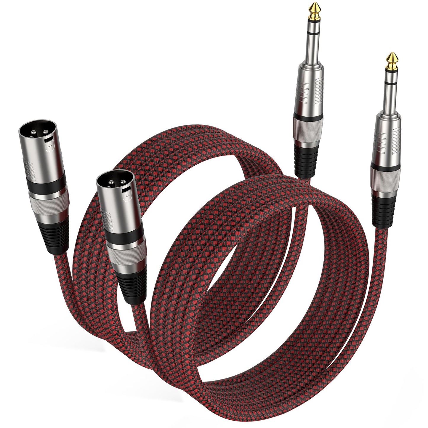 BIFALE 1/4'' TRS to XLR Male Cable 25 FT 2Pack, Balanced Microphone Cable, Compatible with Microphones, Mixers, Amplifiers, Speakers, Powered Speakers
