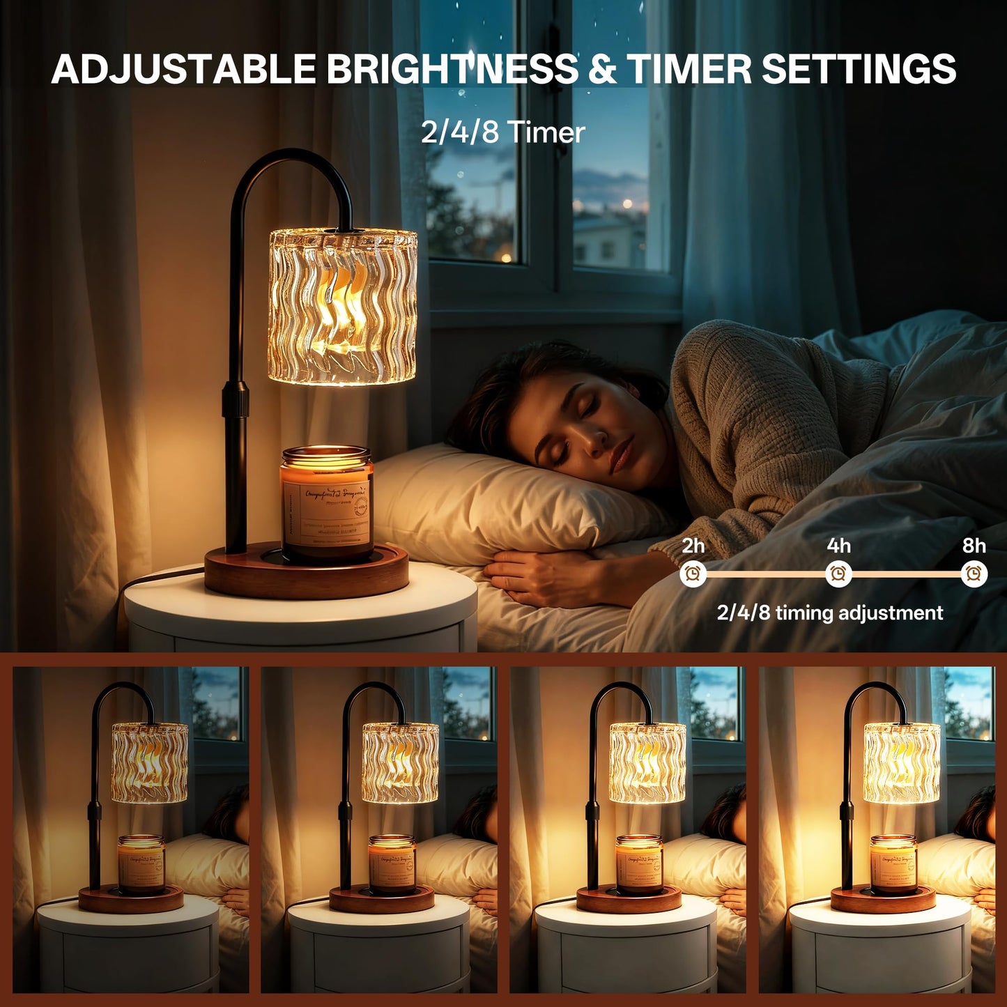Homelist Candle Warmer Lamp, 2026 New Years Decorations, Adjustable Height Candle Warmer with Timer, Gifts for Women, Mother's Day for Mom Dimmable Candle Lights for Bedroom, Tea Room, Rest Room