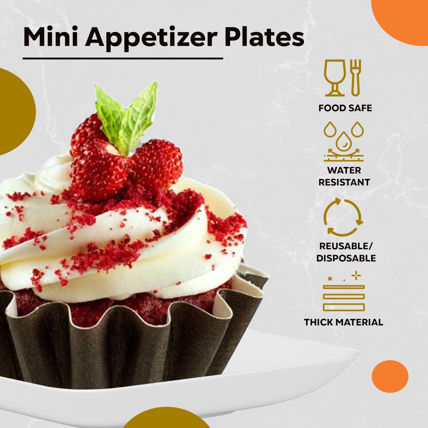Exquisite Tiny Mini Dessert Plates - 240 Pack 2.4 in. x 2.4 in. White Disposable Appetizer Plates - Small Plastic BPA Free for Weddings