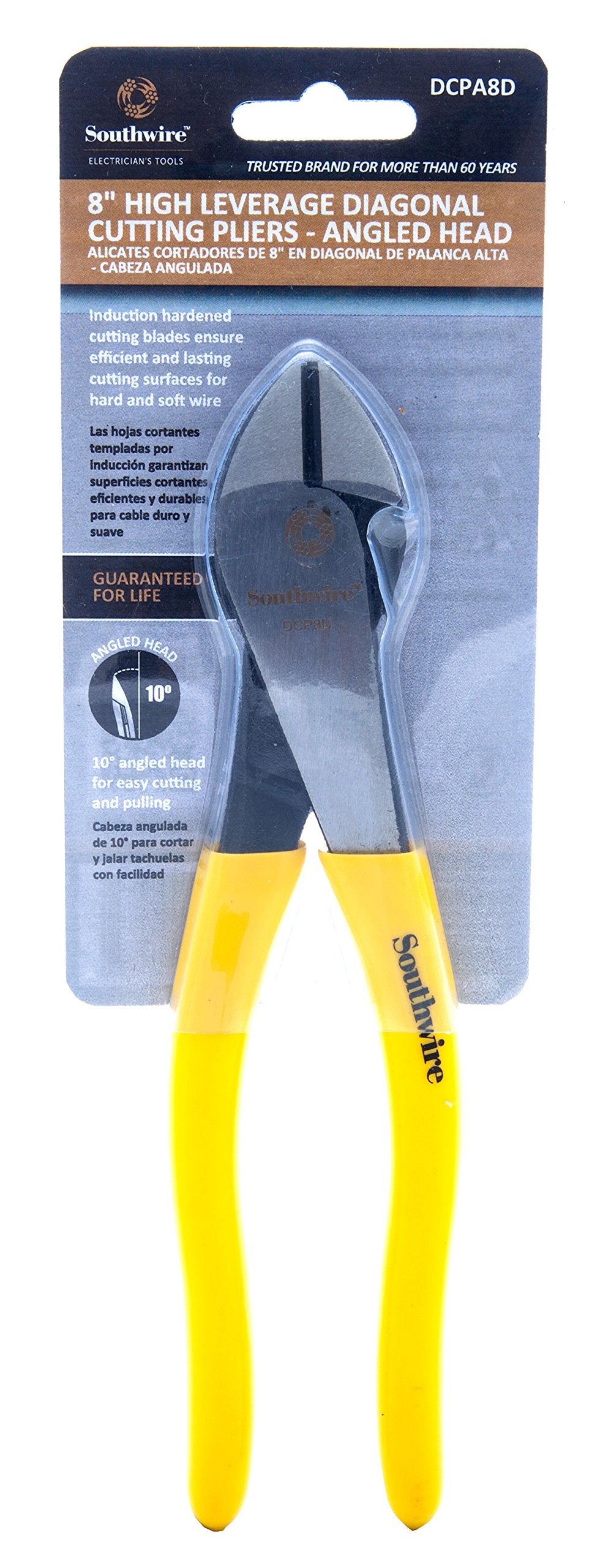 Pliers,8IN HI LEV Dia Cut ANGL Head DIP