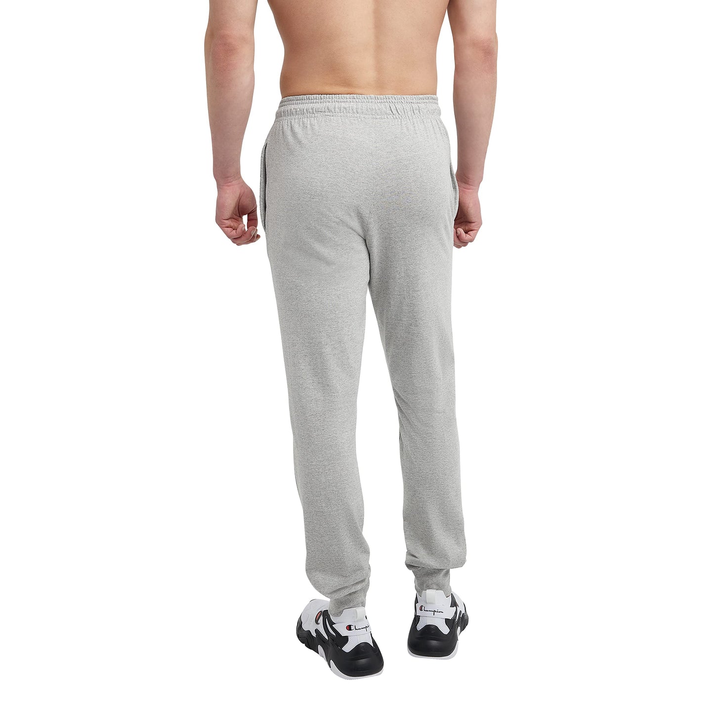 Champion Men's Joggers, Lightweight Lounge Pants, Jersey Graphic Pants for Men, 31", Oxford Gray - Classic Script Logo, XX-Large