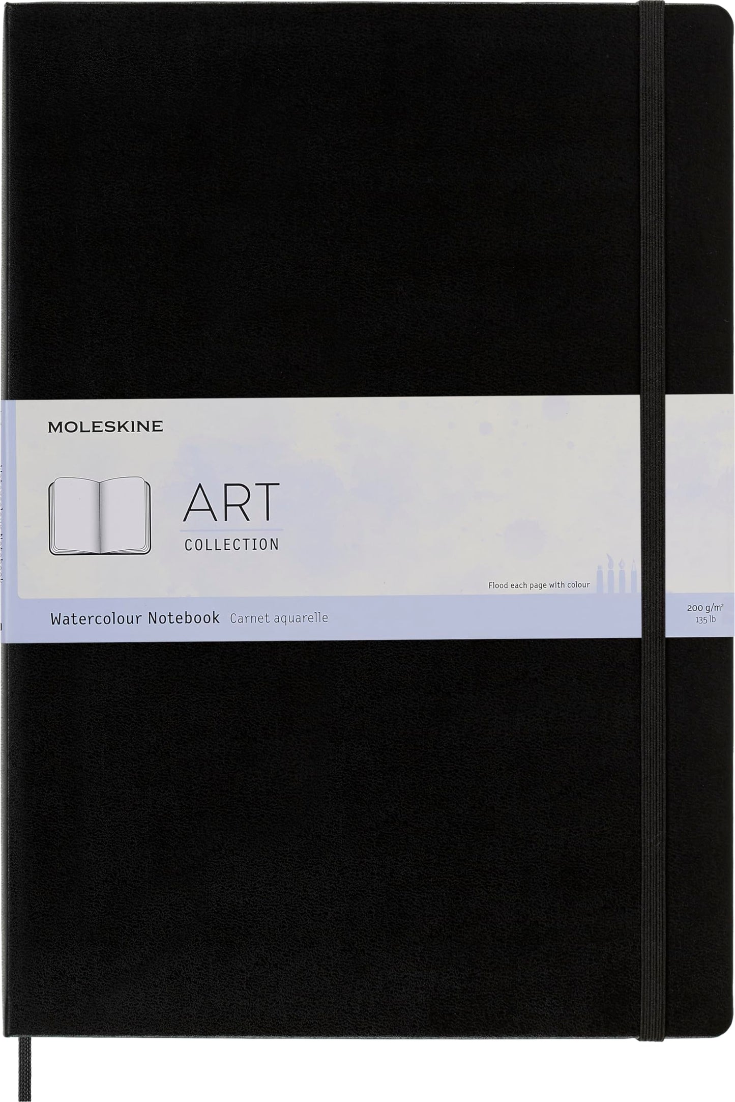 Moleskine Art Watercolour Notebook, A3, Black, Hard Cover (11.75 x 16.5)