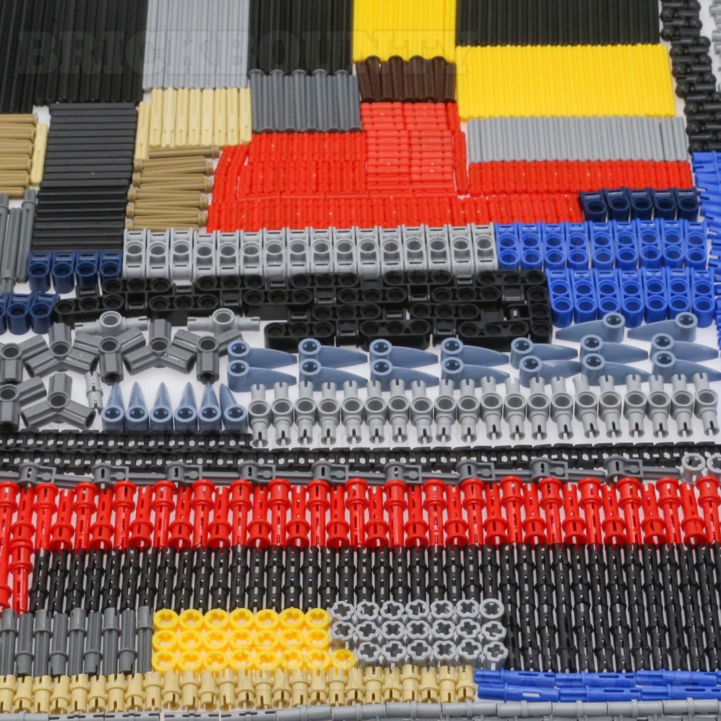 BrickBounty 870 Pcs Technical-Part Compatible with Technic Building Block Set, Axles and PINs, MOC Replacement Kit for Technical Building Blocks