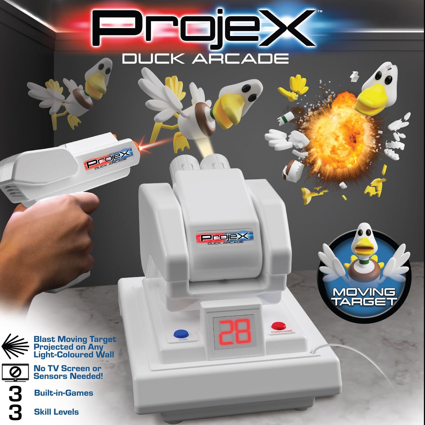 ProjeX Duck Shot Projecting Game Arcade, Multicolor