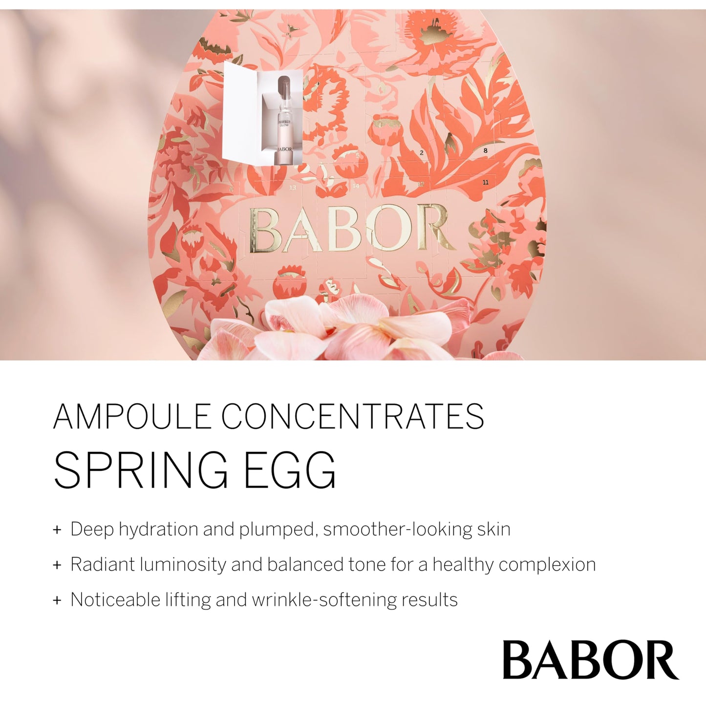 BABOR Spring Egg with 14-Day Hydrating & Anti-Aging Ampoule Treatment for a Radiant Complexion, Best for Dry Mature Skin Looking for a Spring Refresh