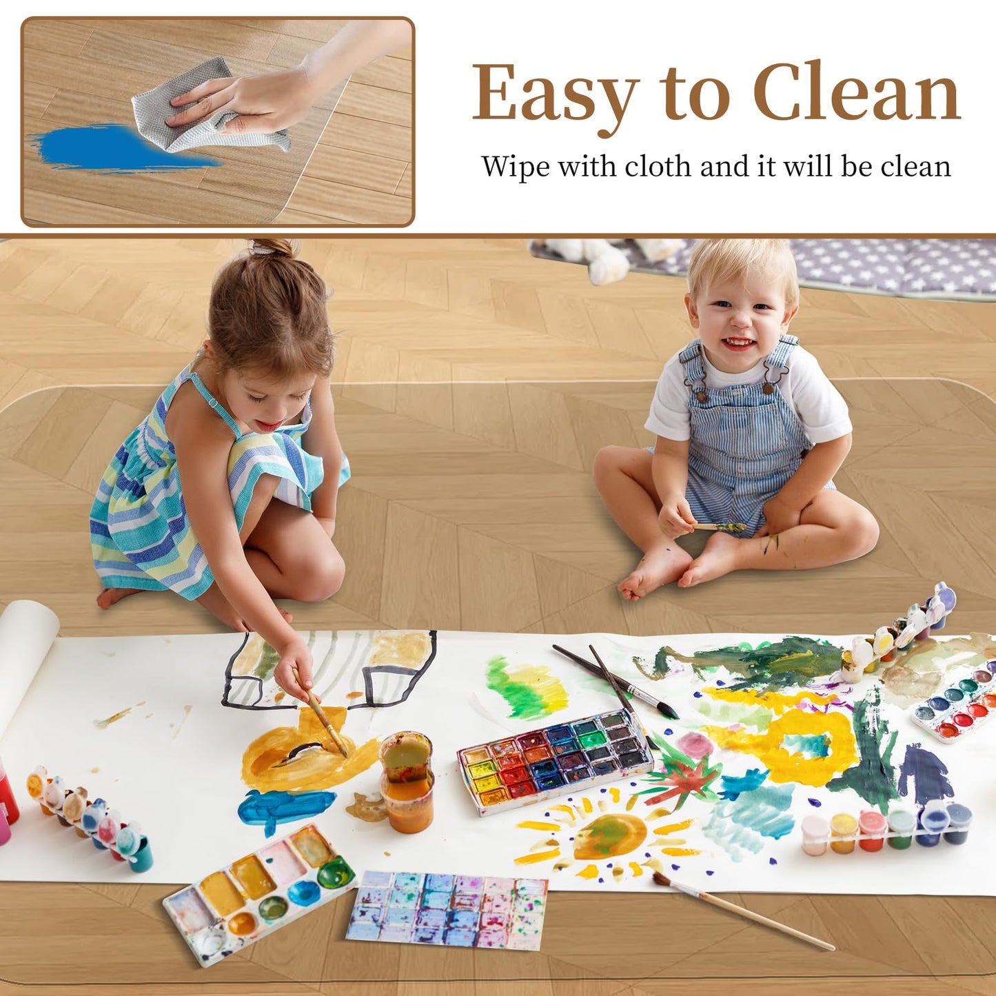 MESHDO Office Chair Mat for Hardwood Floor, 48" X 60" Desk Chair Mat for Hard Floors, PVC Clear Floor Protector Rug Mat for Home and Office, Can't be Used on Carpet