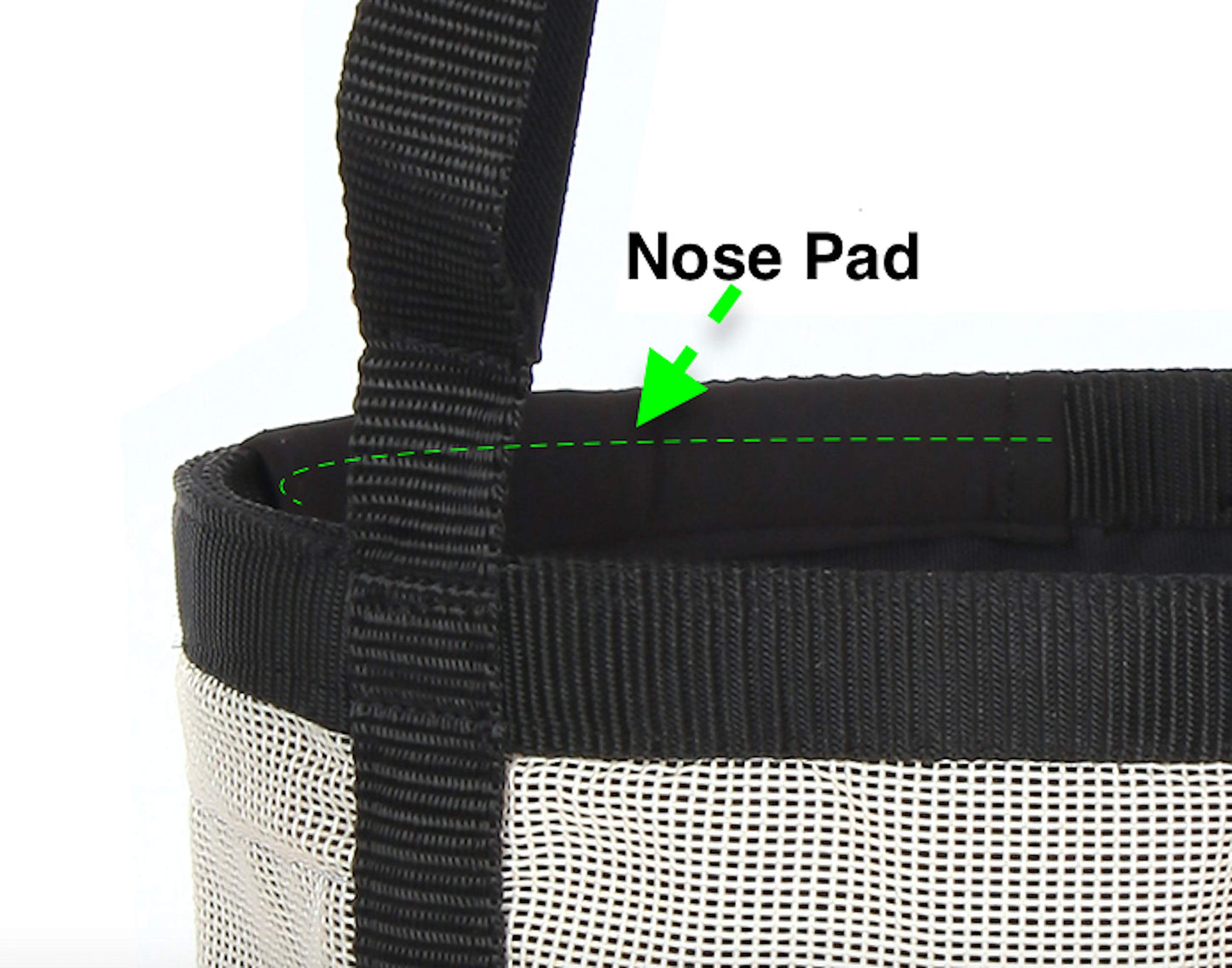 Majestic Ally Horse Feed Bag, Heavy Duty Nylon Mesh Grain Feed Bag, Adjustable Strap with Durable Snap and Elastic Straps, Comfort Neck Pad and Nose Pad (Full, Beige)