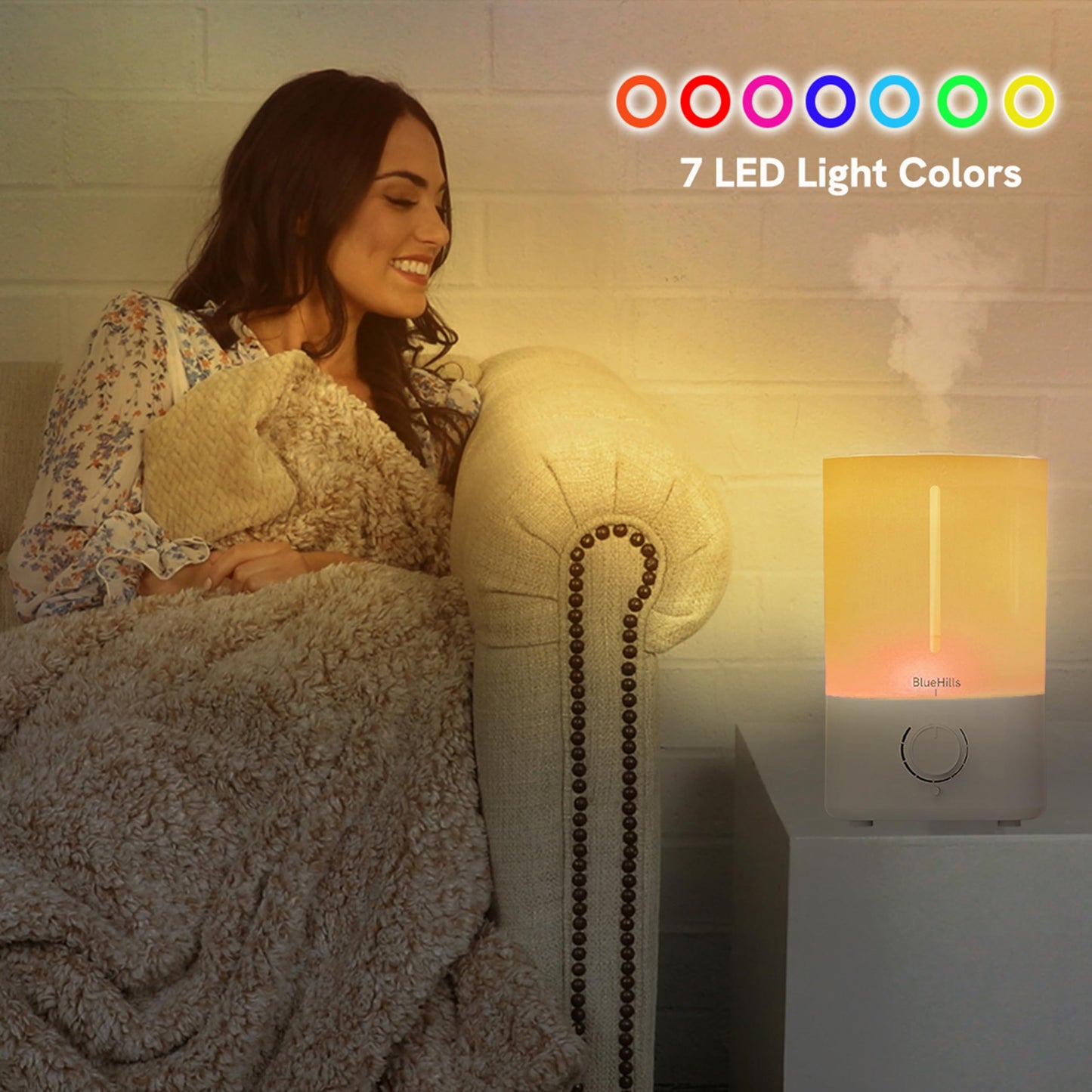 BlueHills Premium 5000 ML XL Essential Oil Diffuser Humidifier Large Room Huge Coverage Area 5 Liter Big Capacity High Mist Output 100 Hours Long Run Time Aroma Diffuser White G501