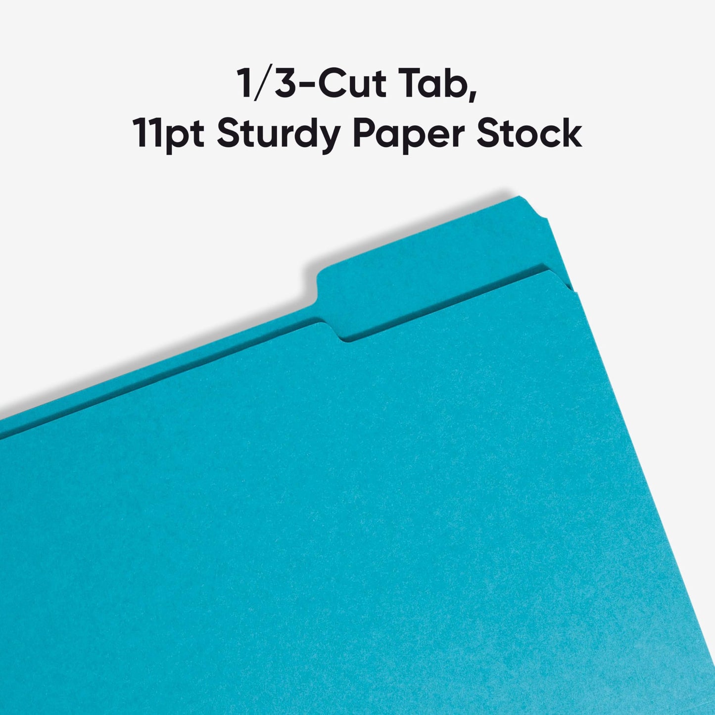 Smead 1/3-Cut File Folders, Letter Size, Teal, 100 Per Box (13143)